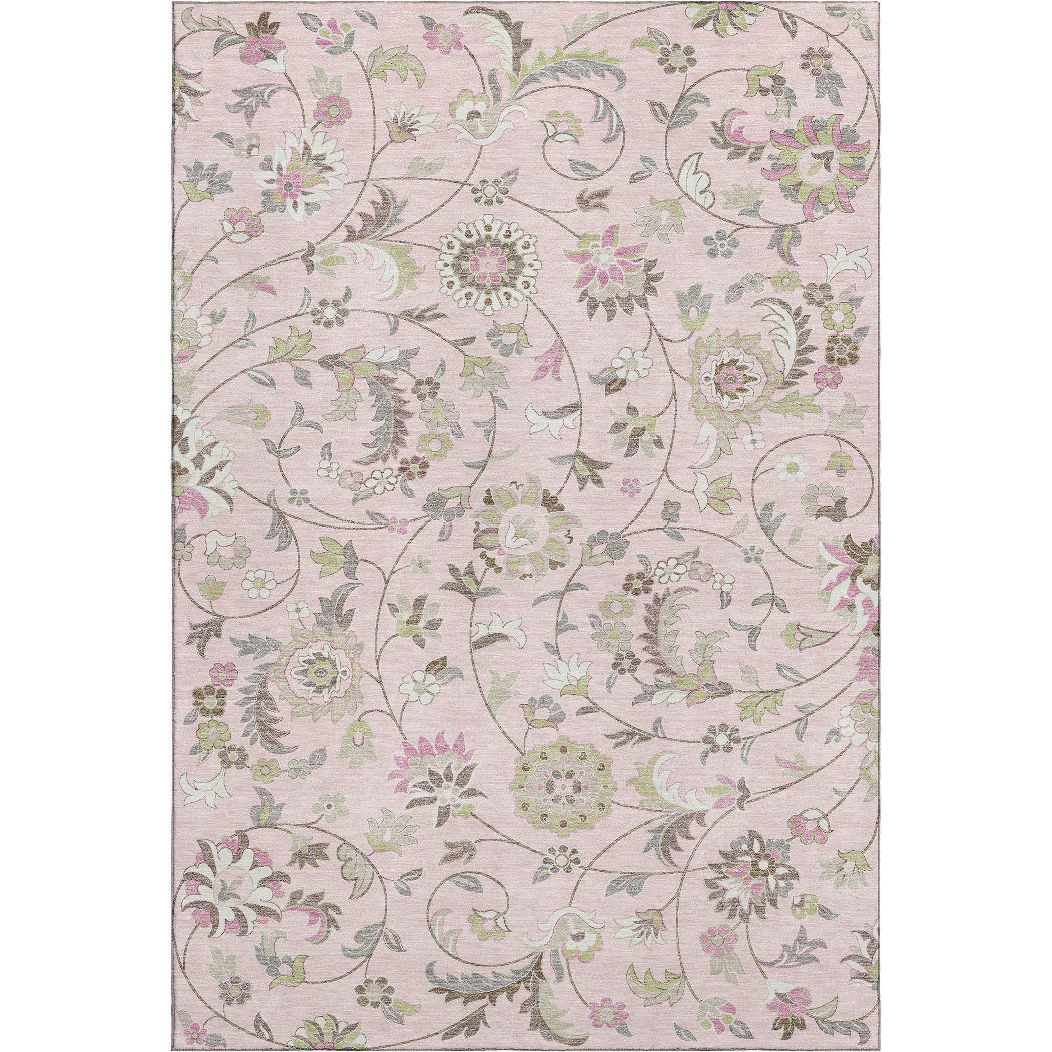Baku Machine Washable Transitional Pink Rug 2'6" x 3'10" #shape_Rectangle