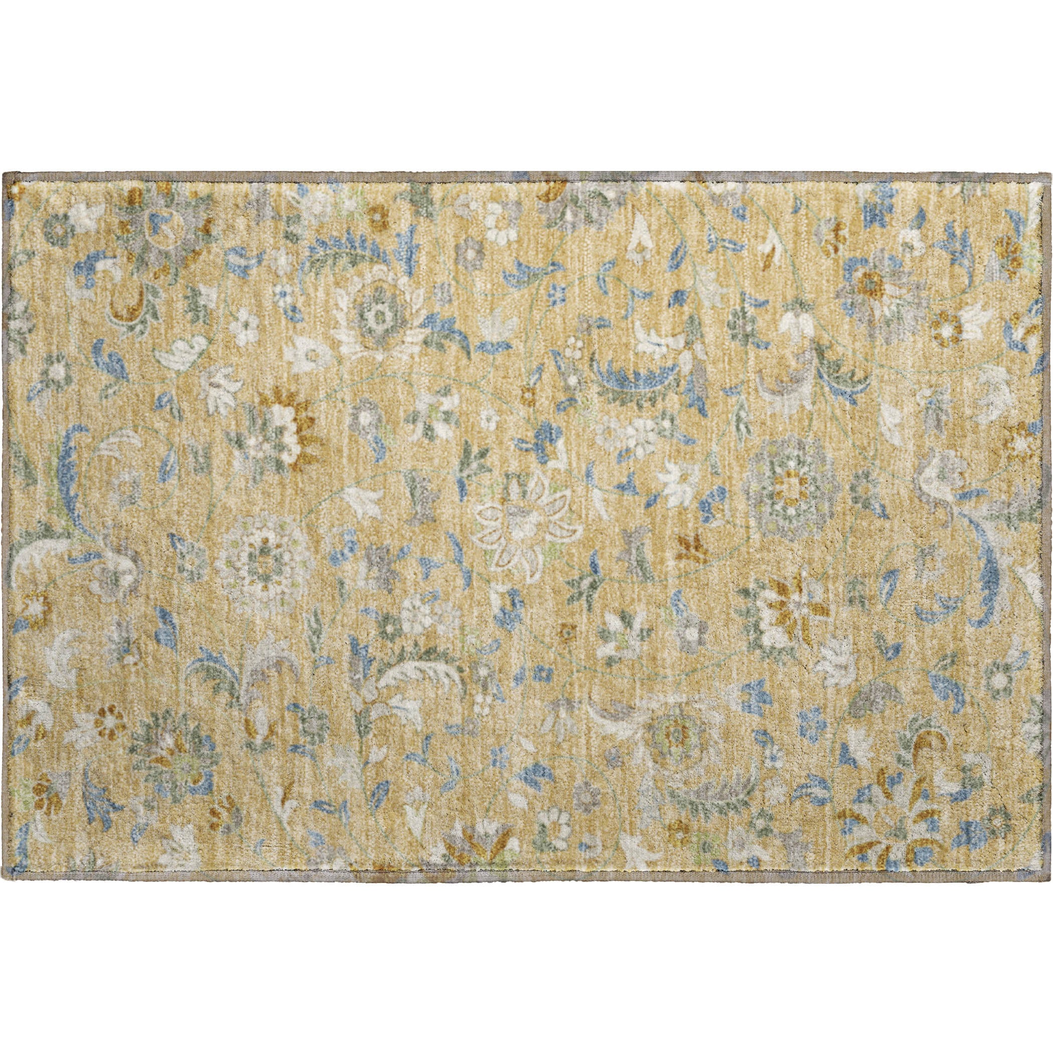 Baku Machine Washable Transitional Wheat Gold Rug 1'8" x 2'6" #shape_Rectangle