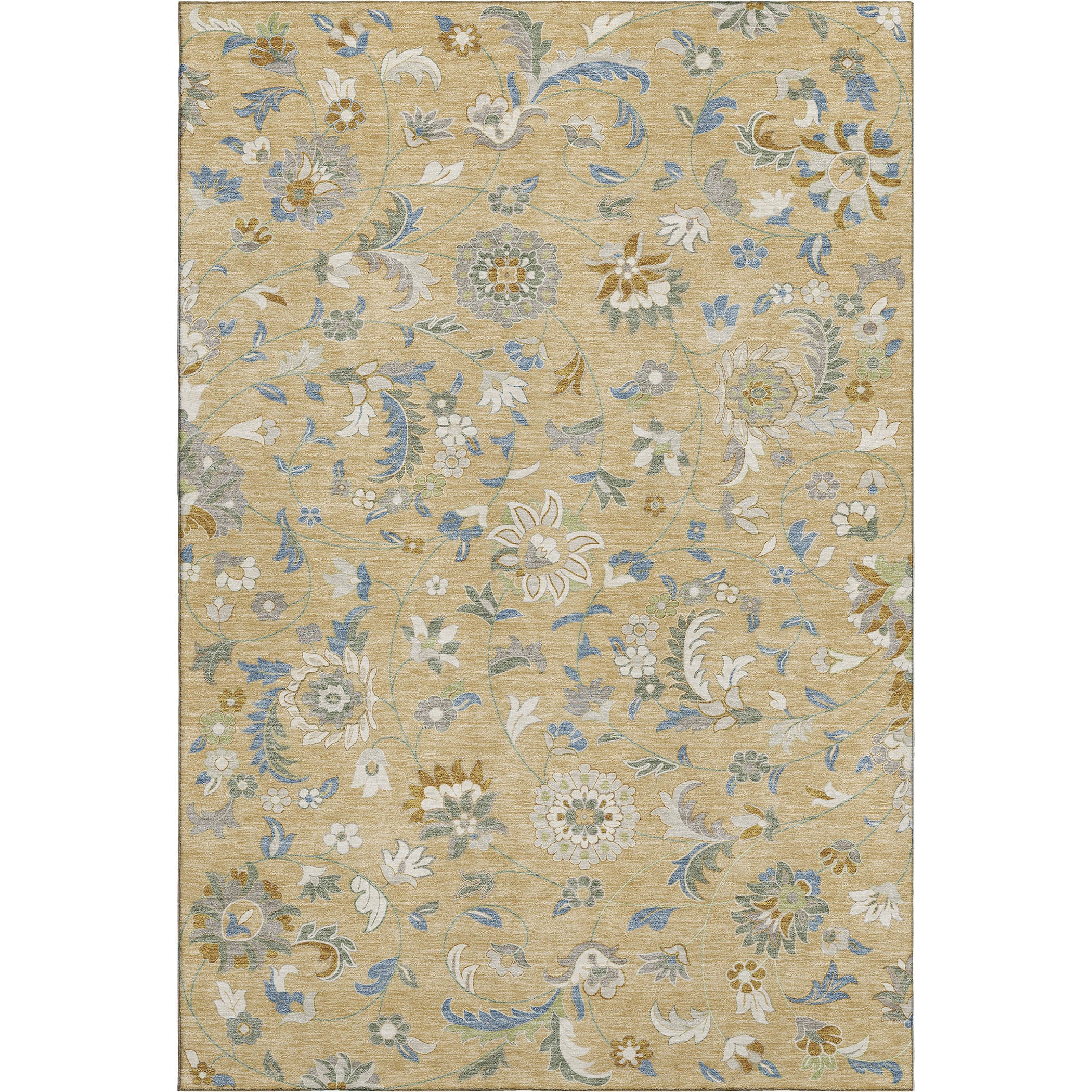 Baku Machine Washable Transitional Wheat Gold Rug 2'6" x 3'10" #shape_Rectangle