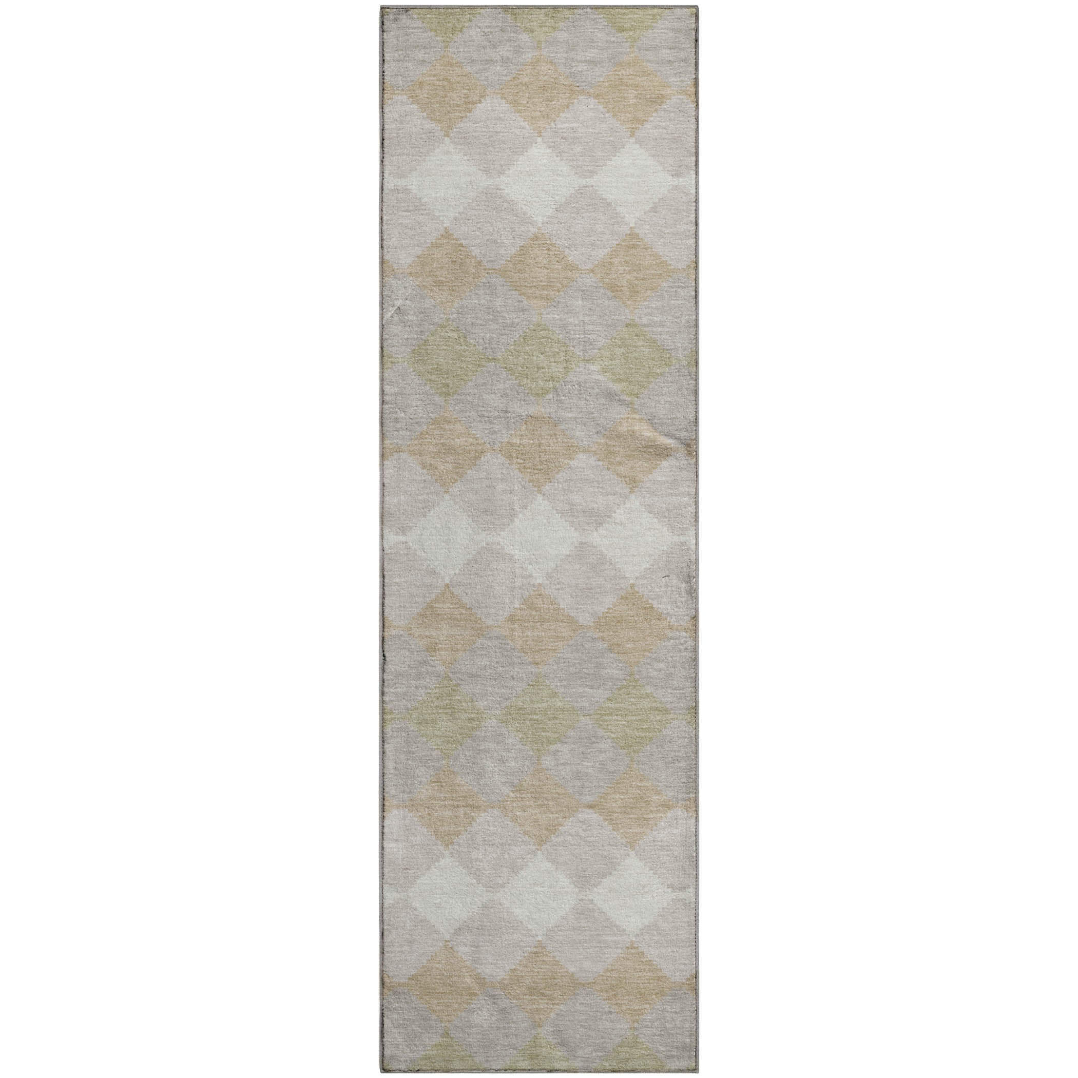 Colombo Machine Washable Transitional Beige Brown Rug 2'3" x 7'6" #shape_Runner