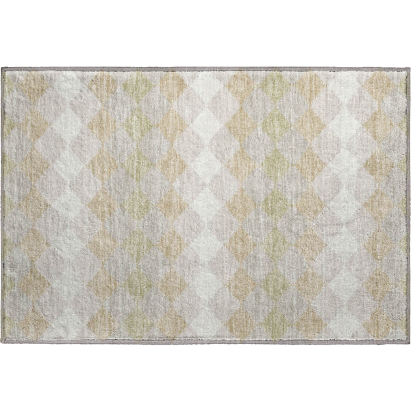 Colombo Machine Washable Transitional Beige Brown Rug 1'8" x 2'6"