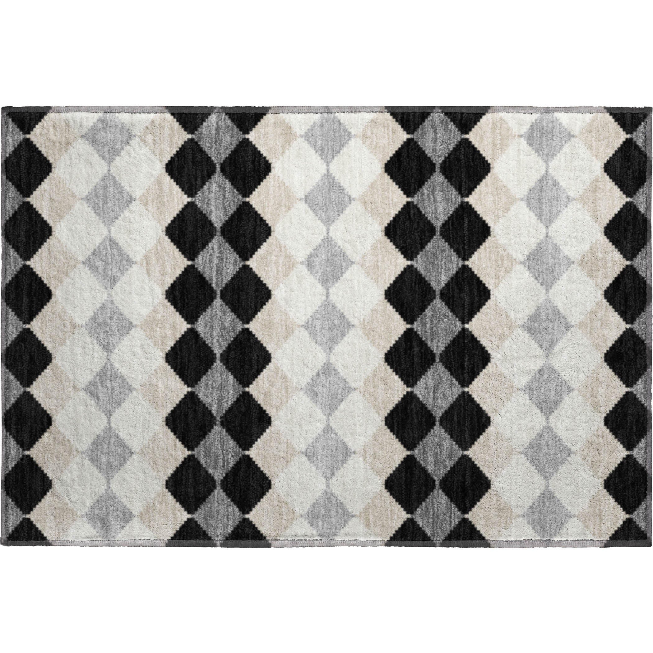 Colombo Machine Washable Transitional Black Rug 1'8" x 2'6" #shape_Rectangle