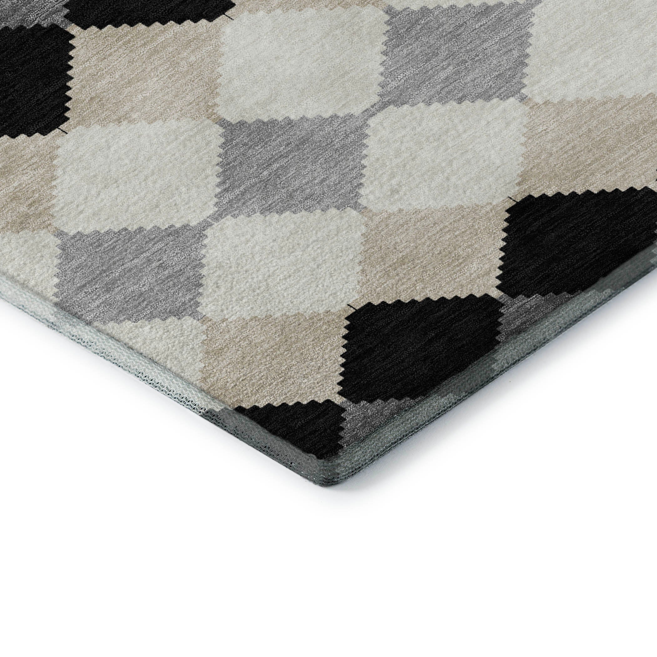 Colombo Machine Washable Transitional Black Rug 1'8" x 2'6" #shape_Rectangle