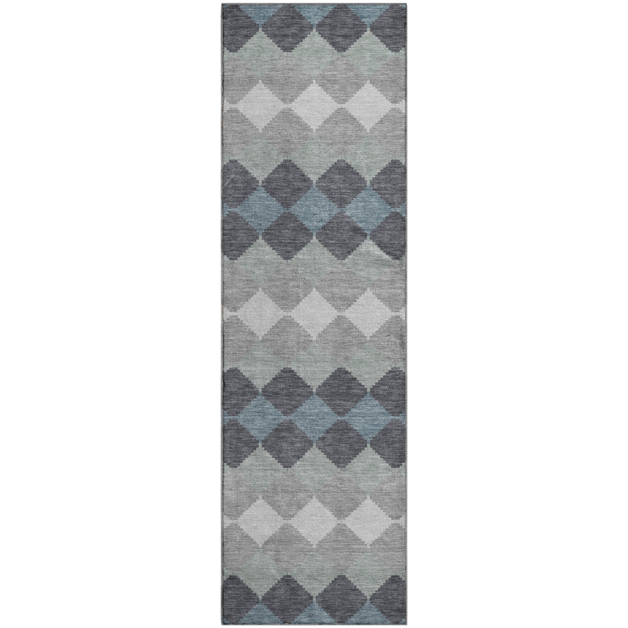 Colombo Machine Washable Transitional Gray Rug 2'3" x 7'6" #shape_Runner