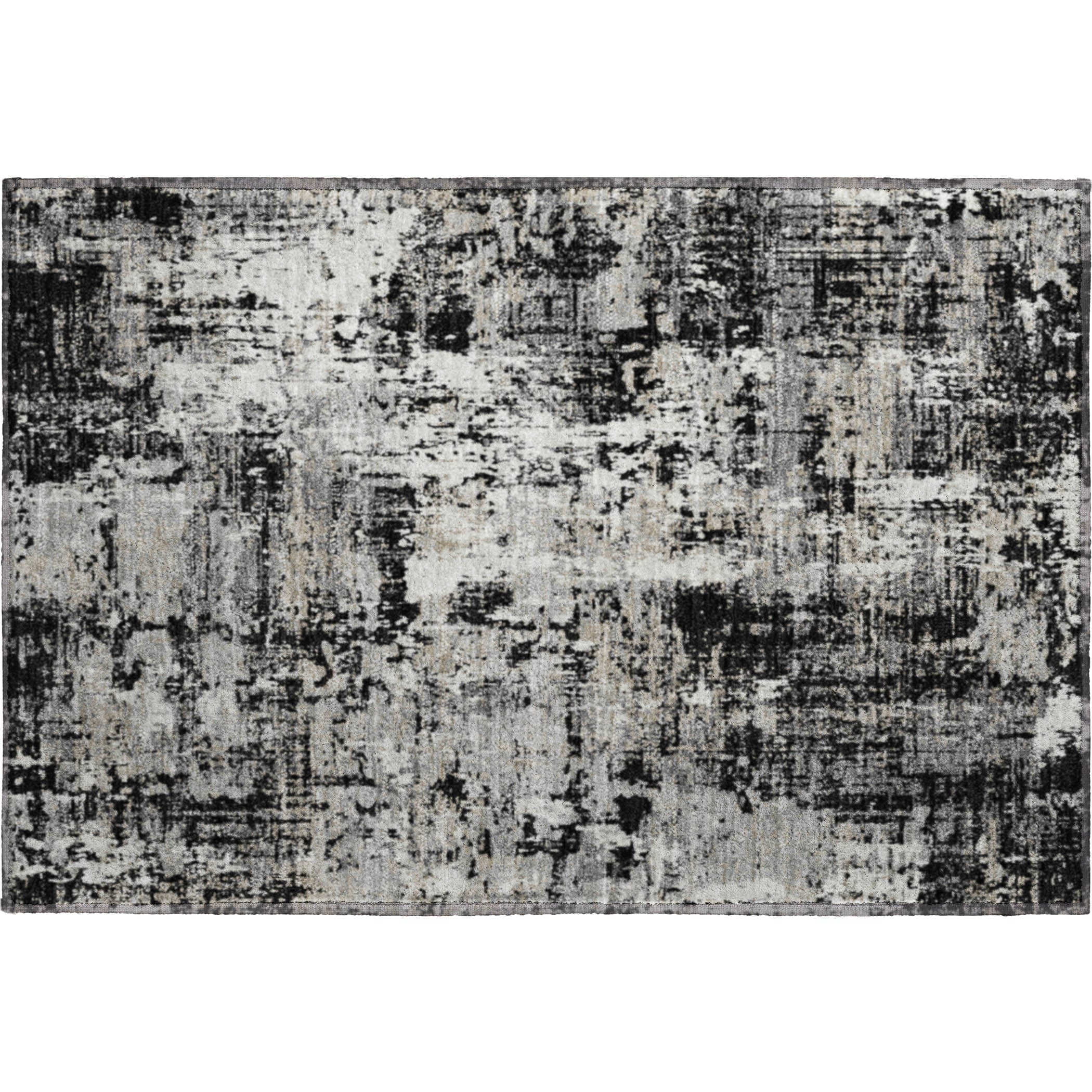 Athens Machine Washable Transitional Black Rug 1'8" x 2'6" #shape_Rectangle