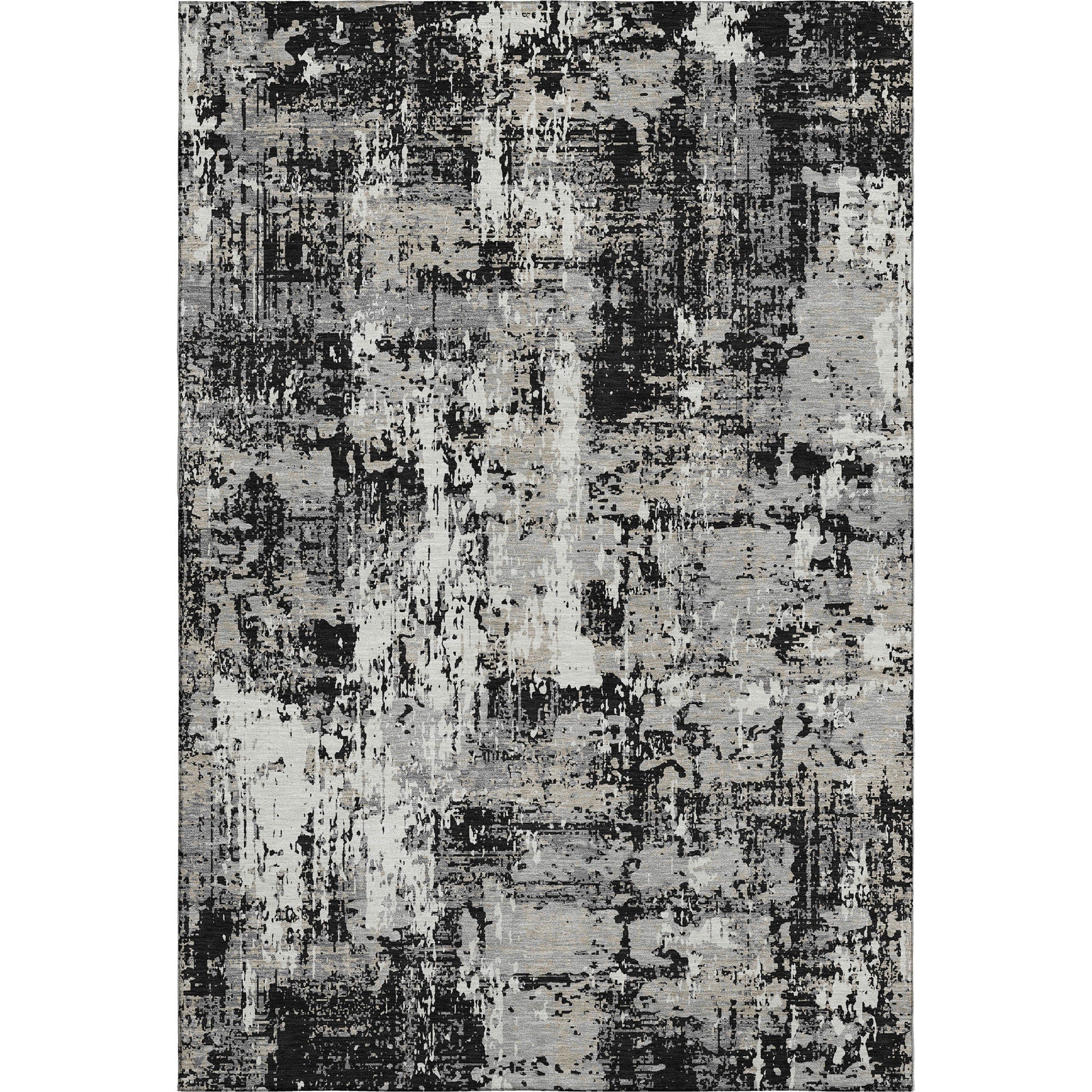 Athens Machine Washable Transitional Black Rug 2'6" x 3'10" #shape_Rectangle