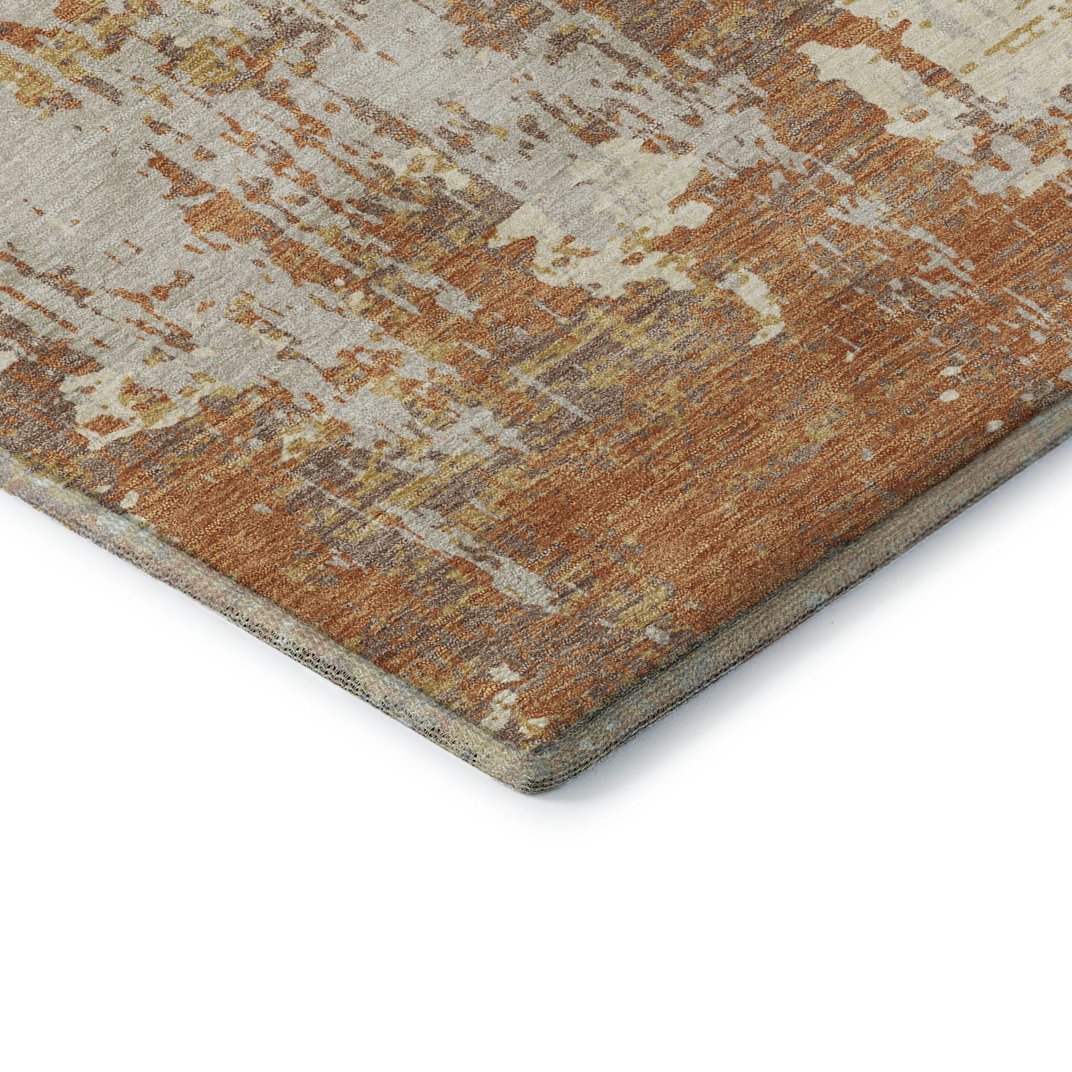 Athens Machine Washable Transitional Copper Orange Rug 1'8" x 2'6" #shape_Rectangle