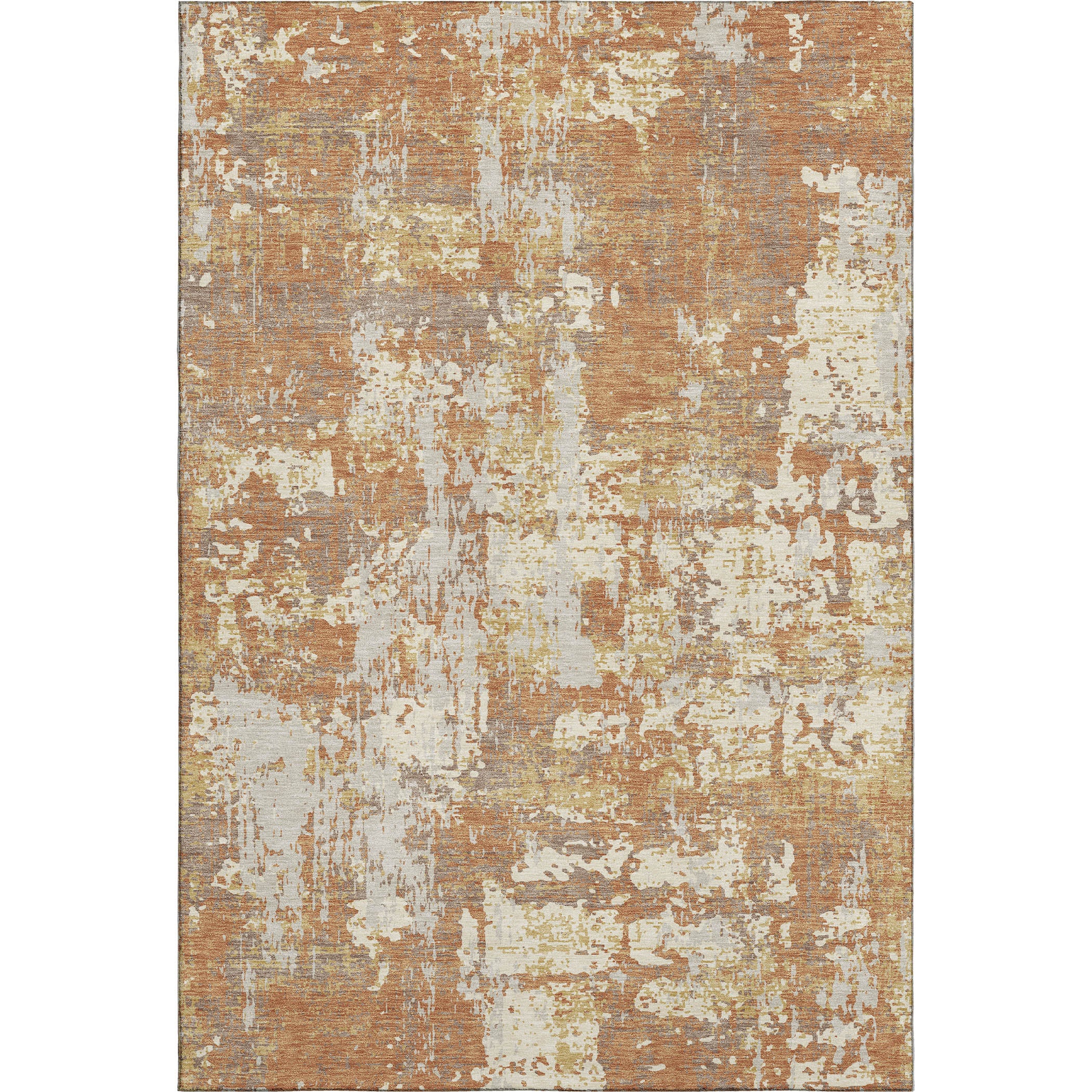 Athens Machine Washable Transitional Copper Orange Rug 2'6" x 3'10" #shape_Rectangle