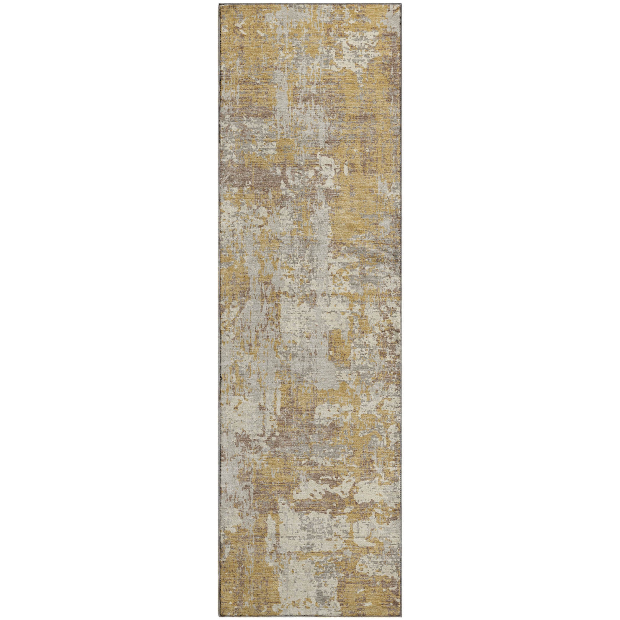 Athens Machine Washable Transitional Gold Rug 2'3" x 7'6" #shape_Runner