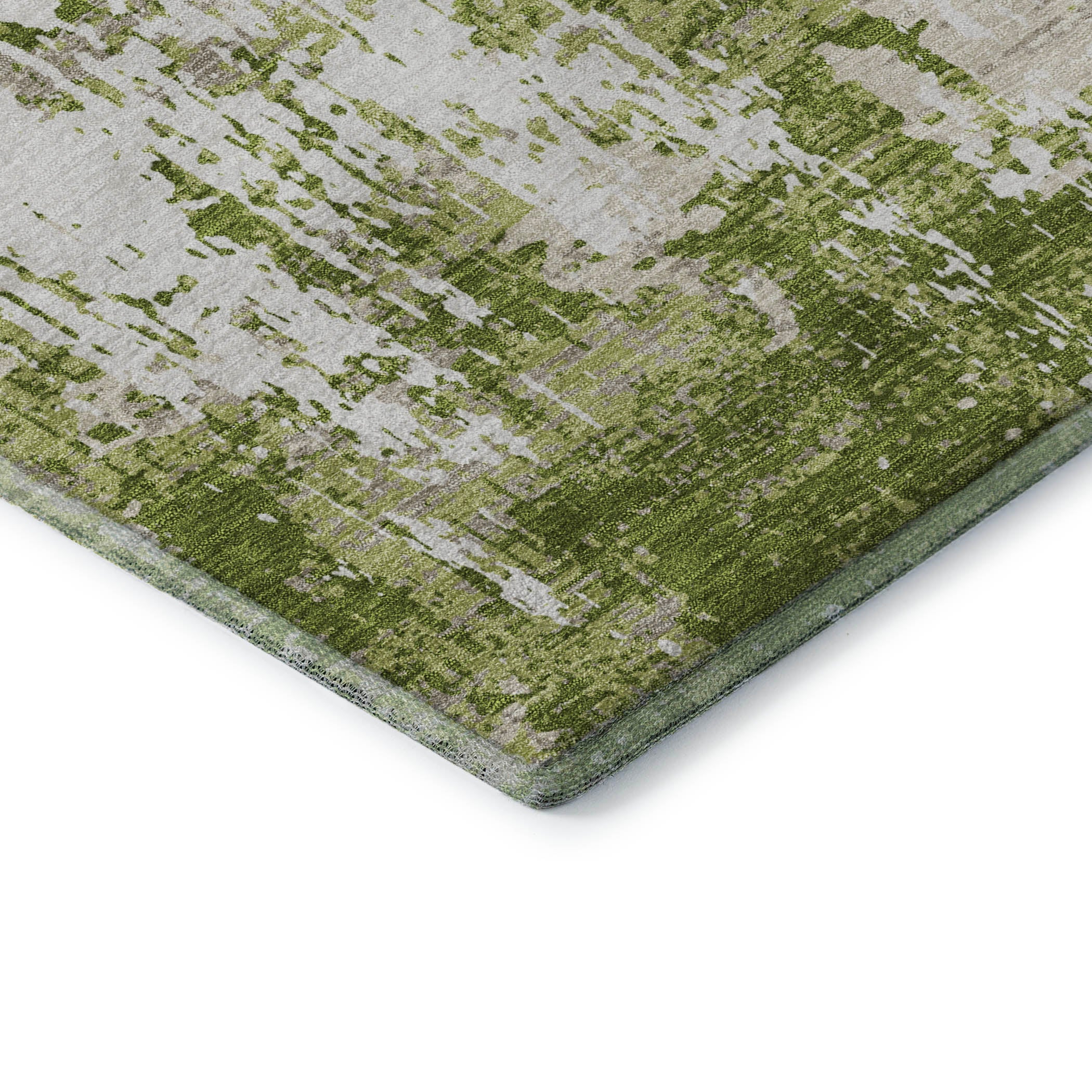 Athens Machine Washable Transitional Green Rug 1'8" x 2'6" #shape_Rectangle
