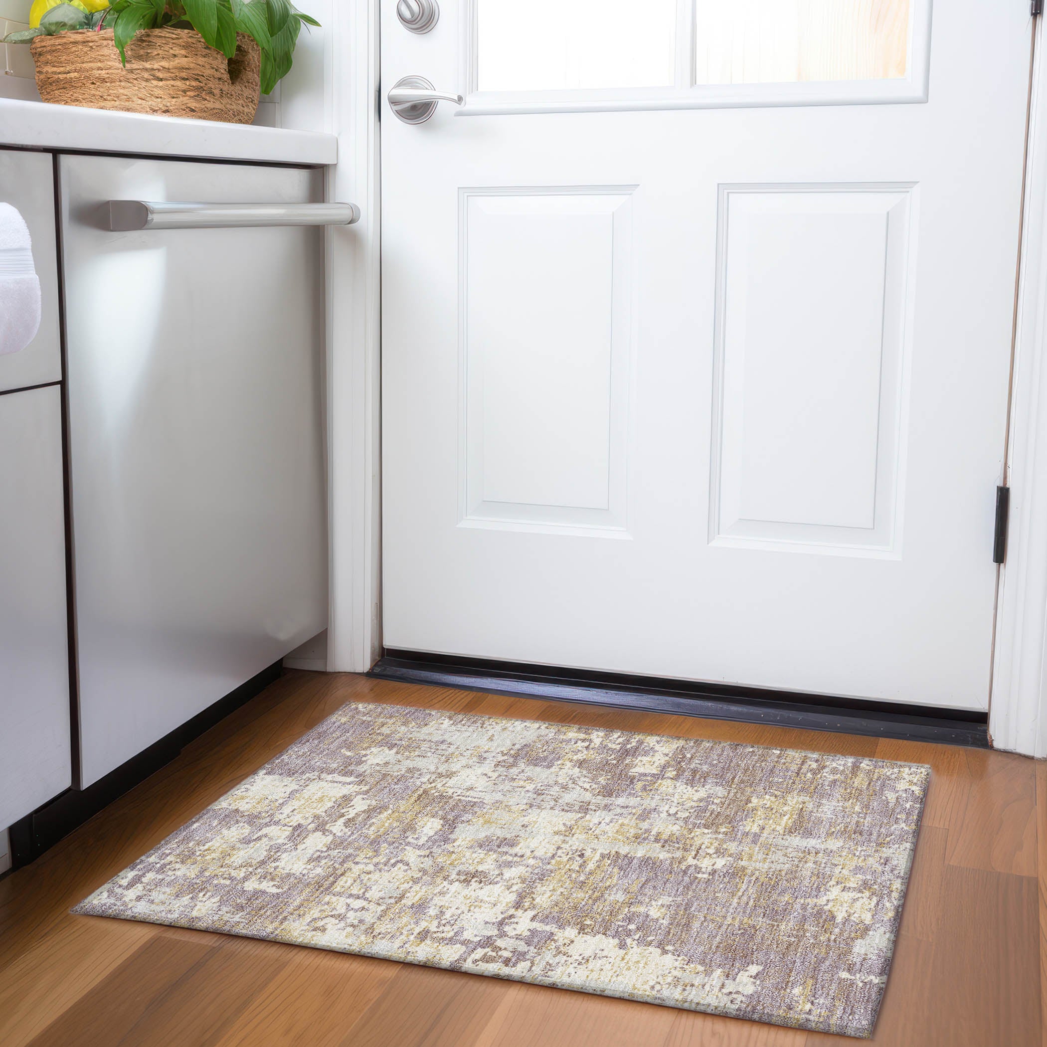 Athens Machine Washable Transitional Lavender Purple Rug 1'8" x 2'6" #shape_Rectangle