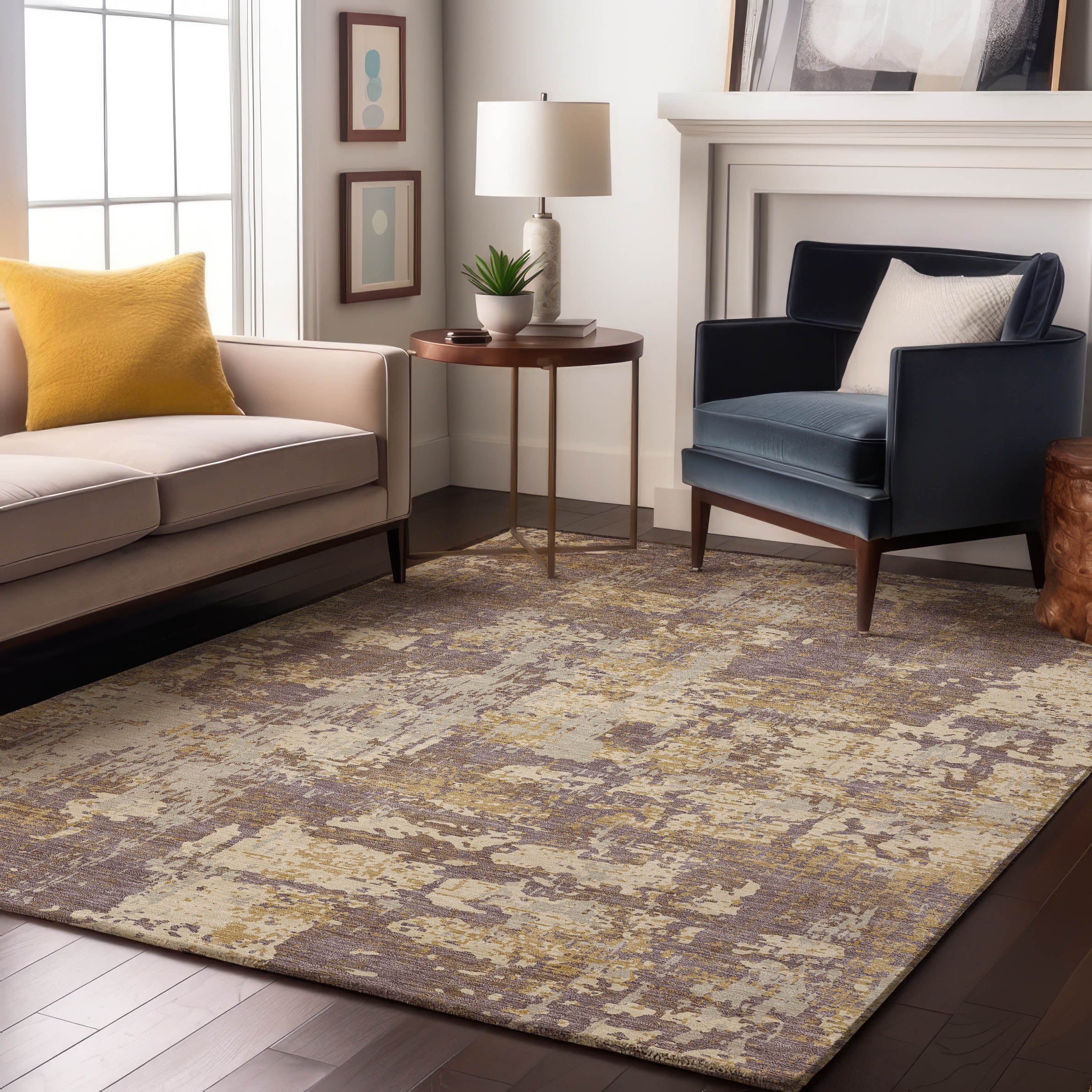 Athens Machine Washable Transitional Lavender Purple Rug 2'6" x 3'10" #shape_Rectangle