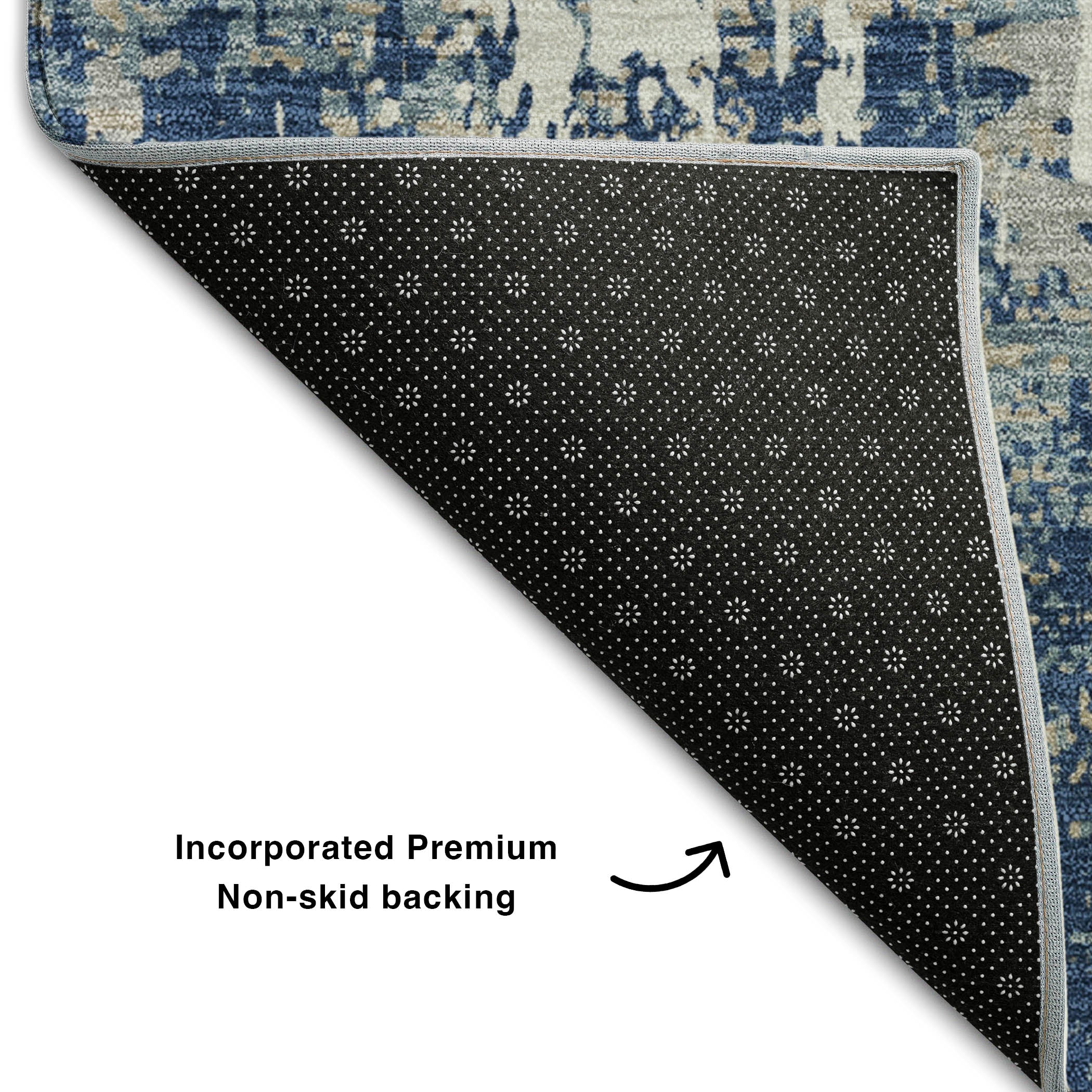 Athens Machine Washable Transitional Navy Blue Rug 1'8" x 2'6" #shape_Rectangle
