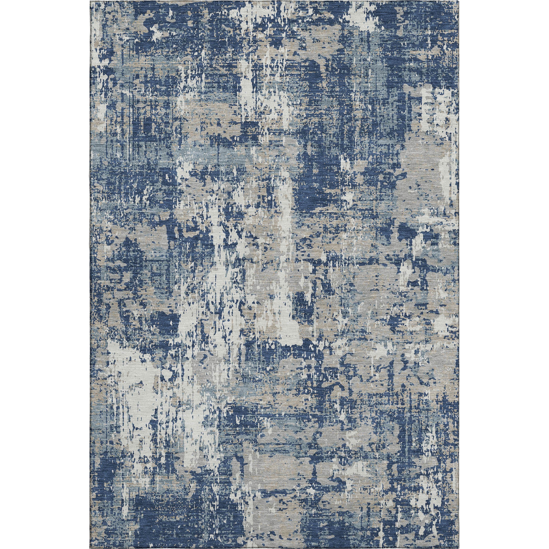 Athens Machine Washable Transitional Navy Blue Rug 2'6" x 3'10" #shape_Rectangle