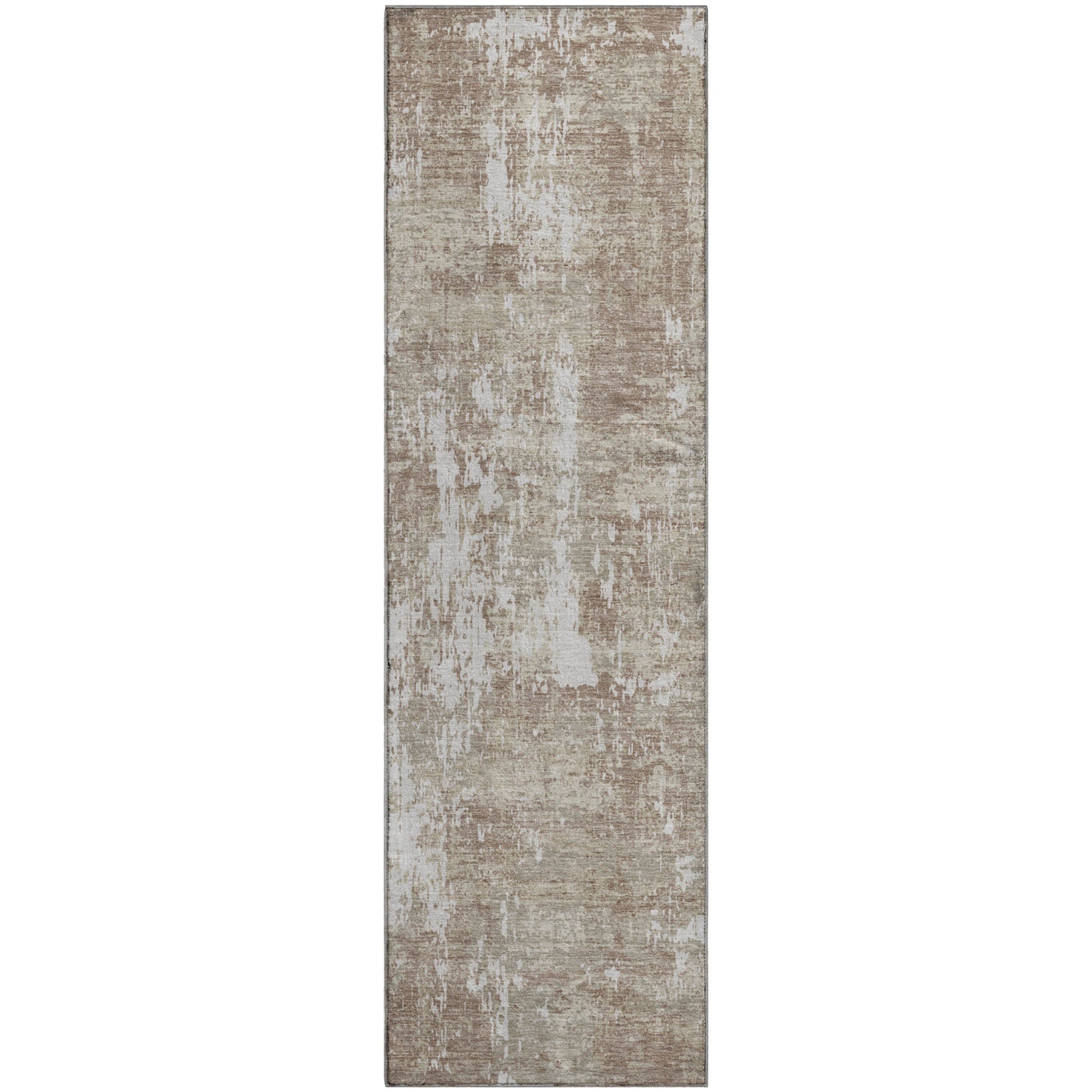 Athens Machine Washable Transitional Taupe Brown Rug 2'3" x 7'6" #shape_Runner