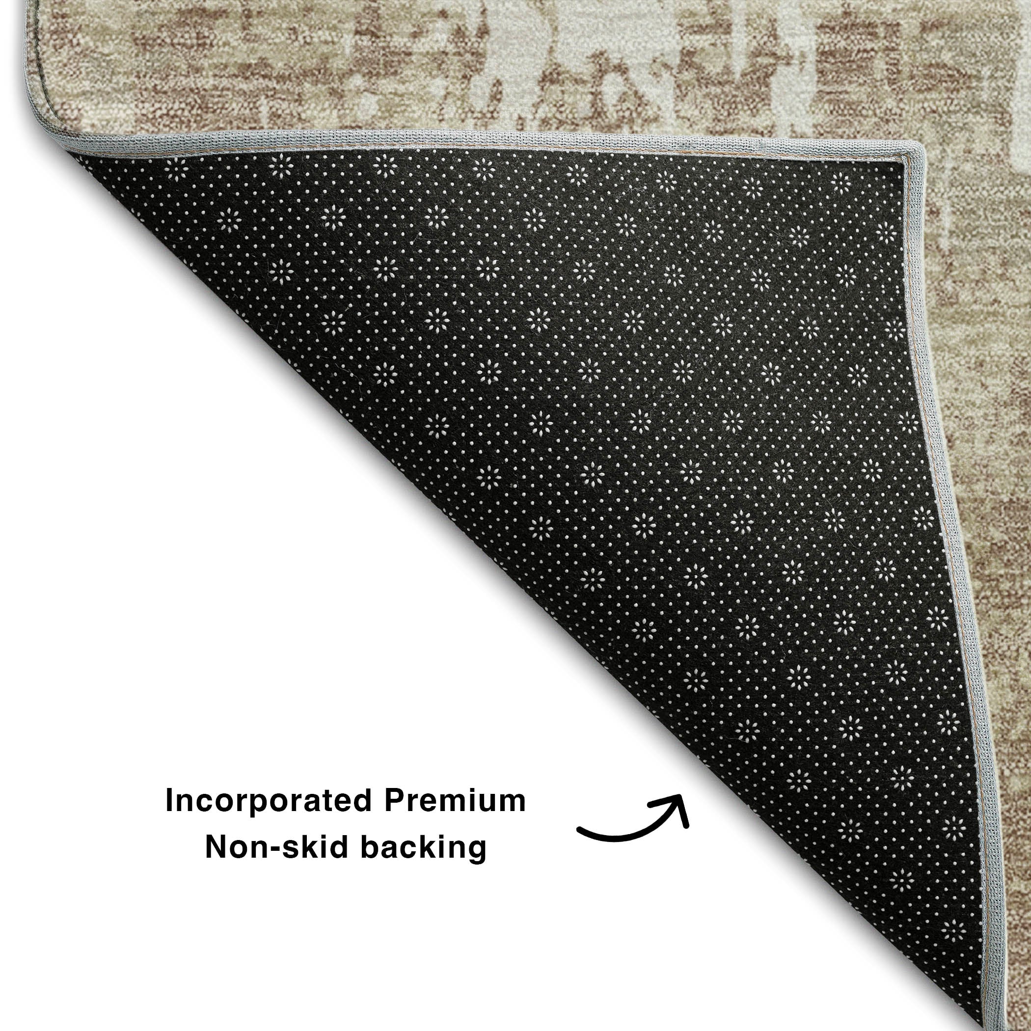 Athens Machine Washable Transitional Taupe Brown Rug 1'8" x 2'6" #shape_Rectangle