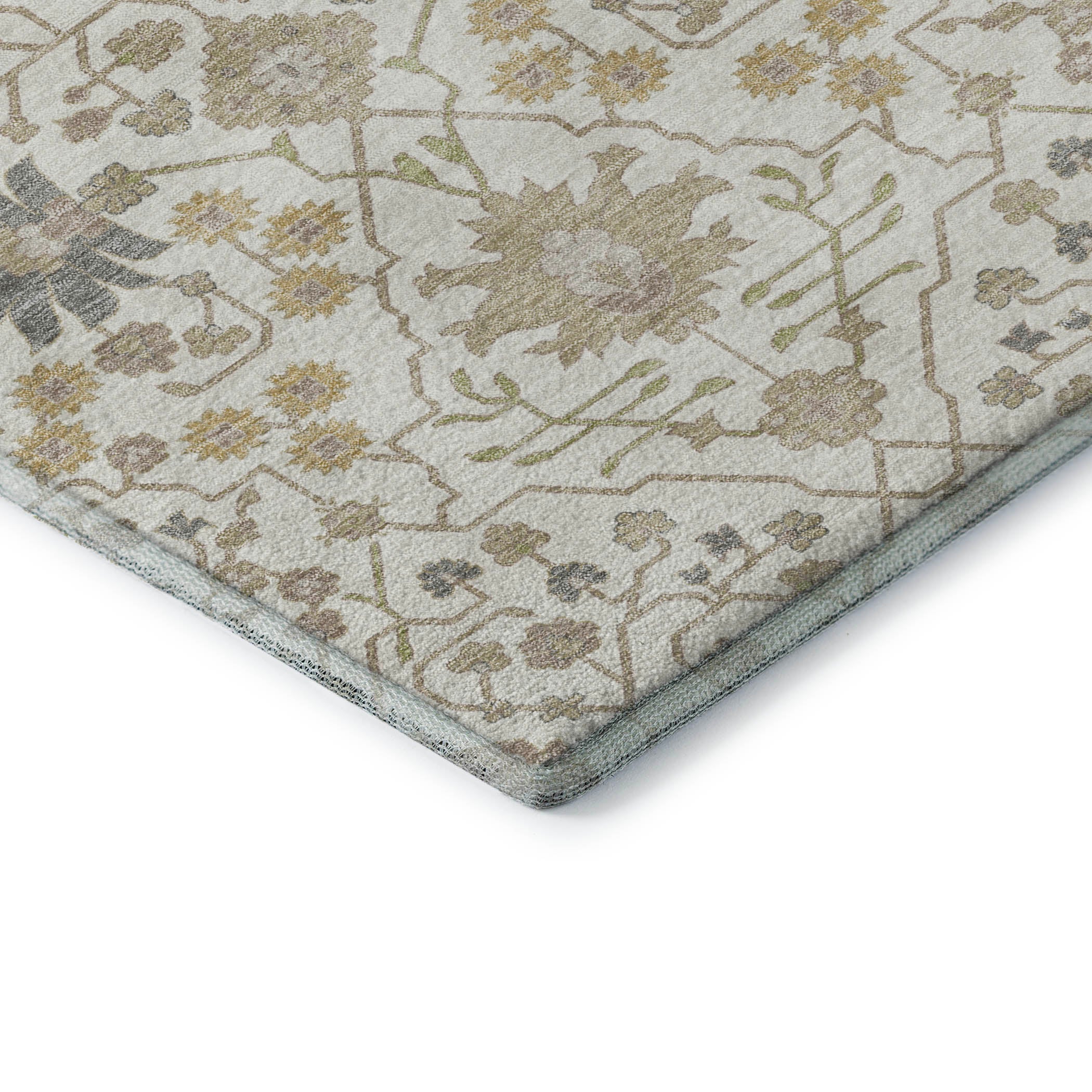 Colombo Machine Washable Traditional Ivory Rug 1'8" x 2'6" #shape_Rectangle