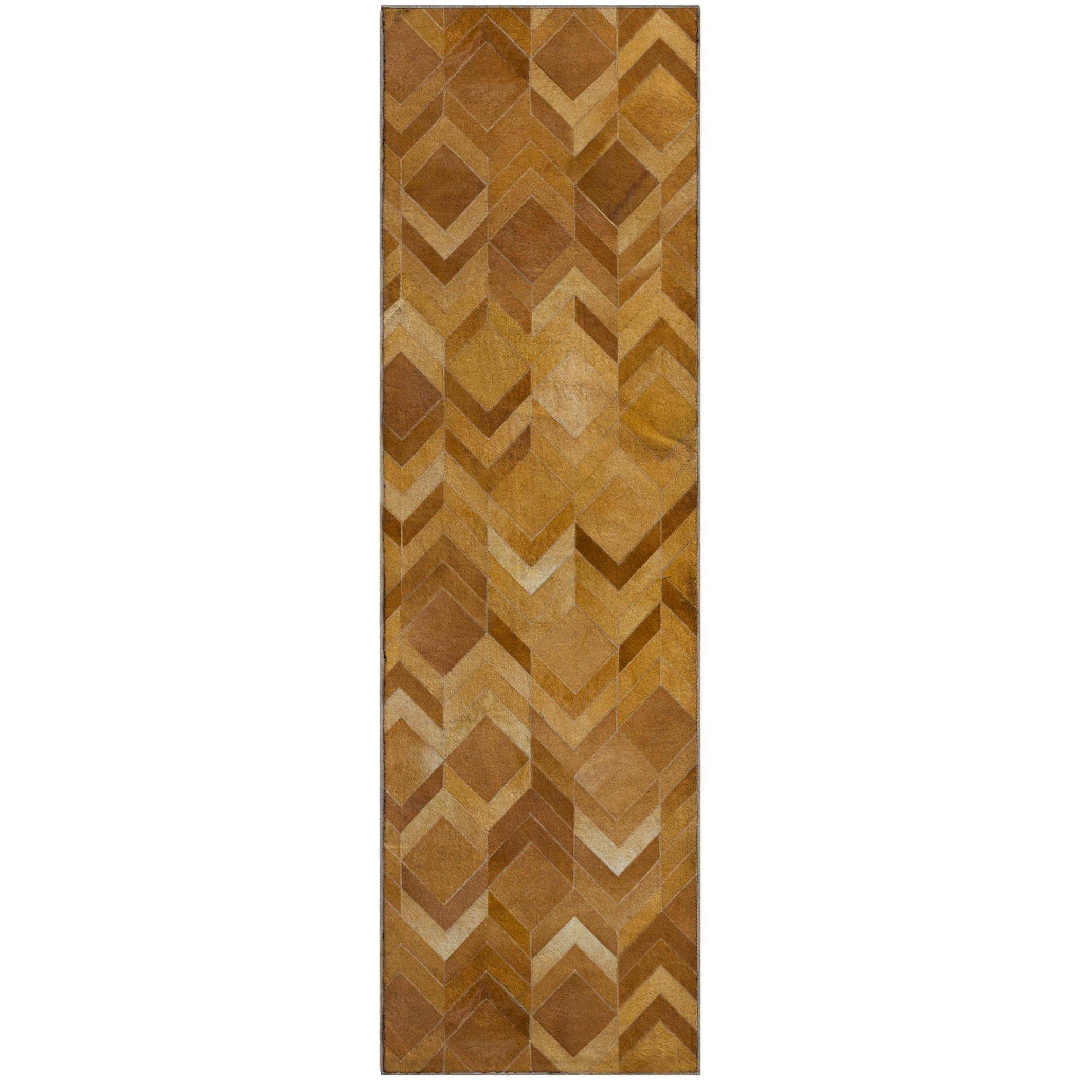 Vienna Machine Washable Cowhide Brown Browns Rug 2'3" x 7'6" #shape_Runner