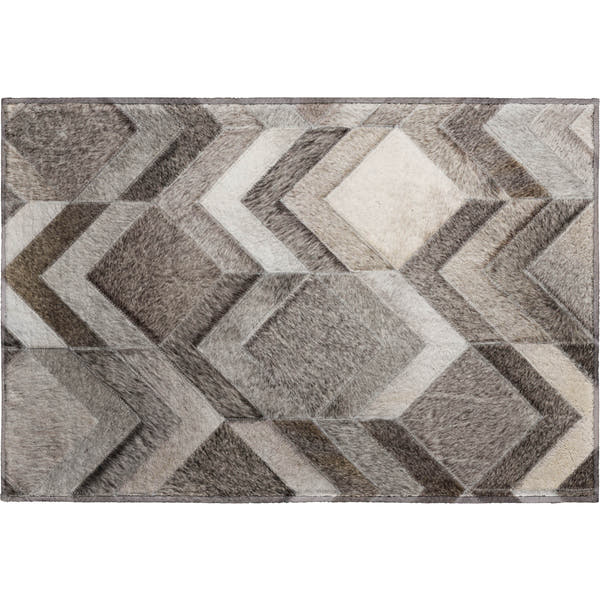 Vienna Machine Washable Cowhide Gray Rug 1'8" x 2'6"