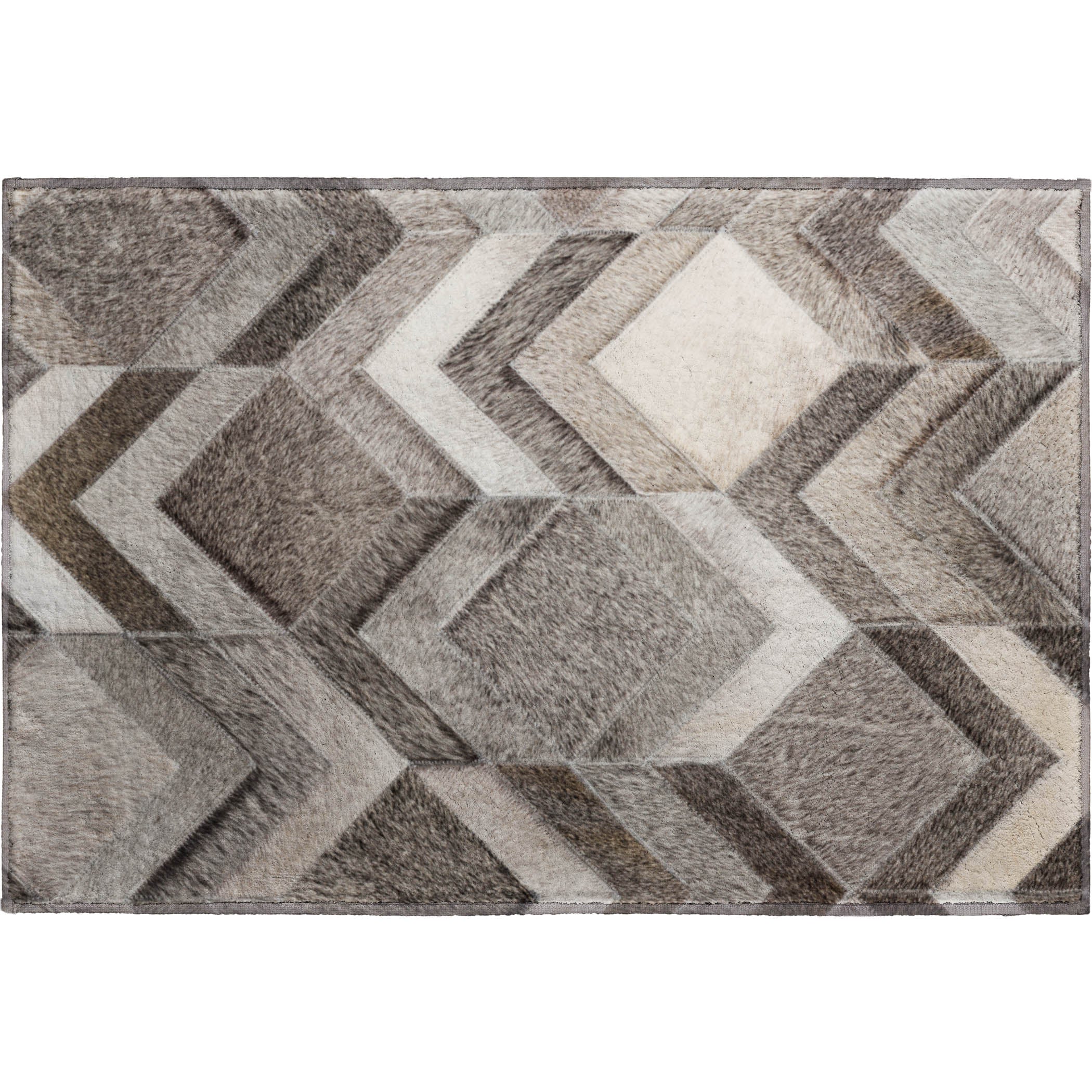 Vienna Machine Washable Cowhide Gray Rug 1'8" x 2'6" #shape_Rectangle