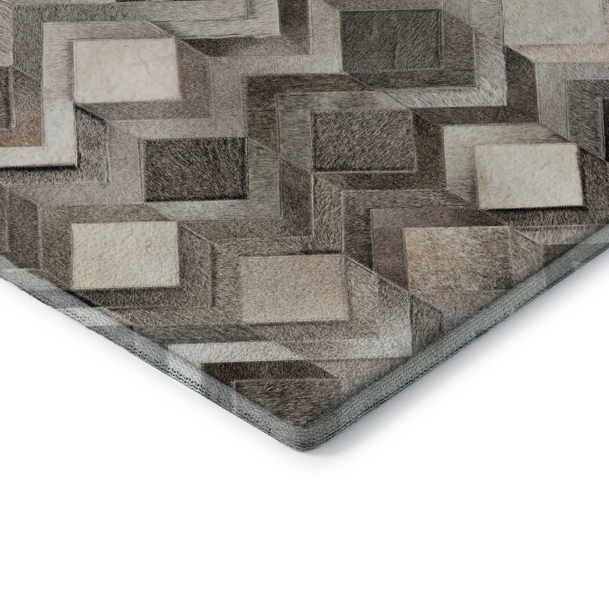 Vienna Machine Washable Cowhide Gray Rug 1'8" x 2'6" #shape_Rectangle