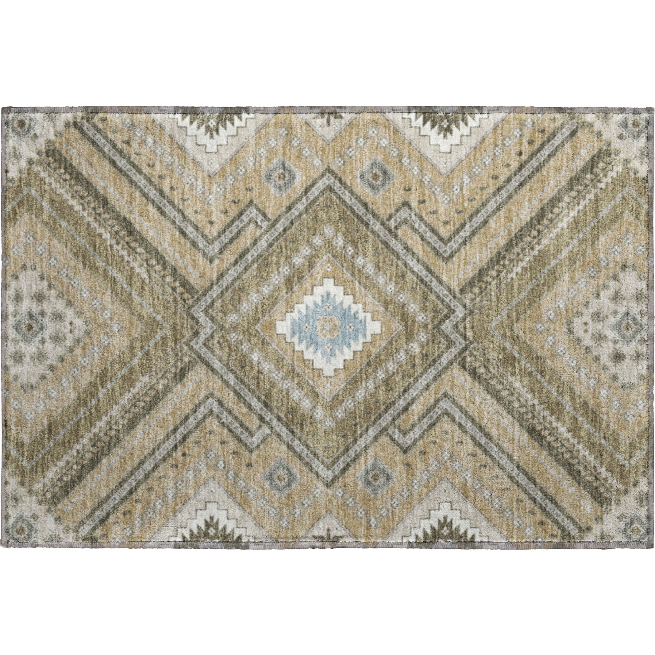Ghent Machine Washable Transitional Beige Brown Rug 1'8" x 2'6" #shape_Rectangle