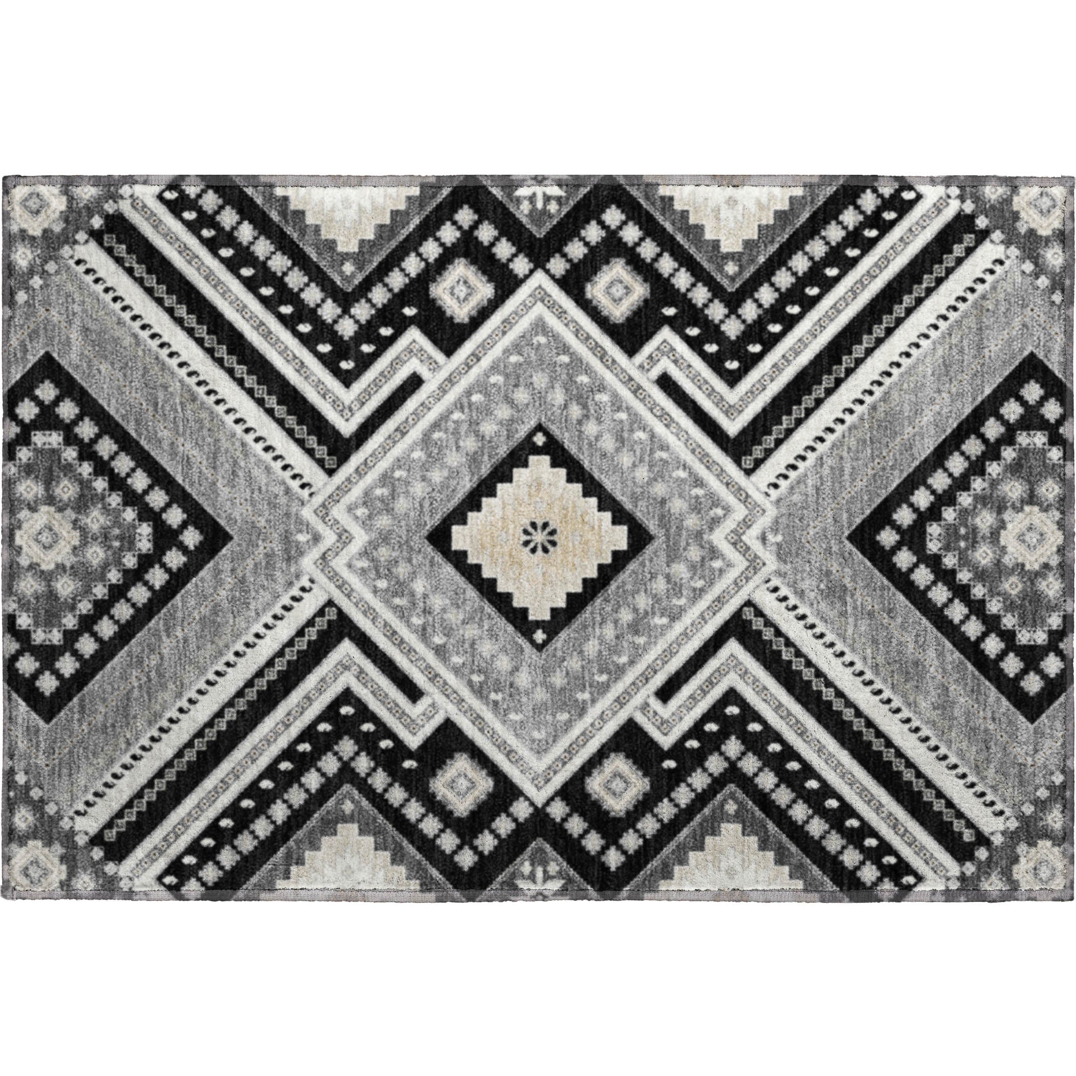 Ghent Machine Washable Transitional Black Rug 1'8" x 2'6" #shape_Rectangle