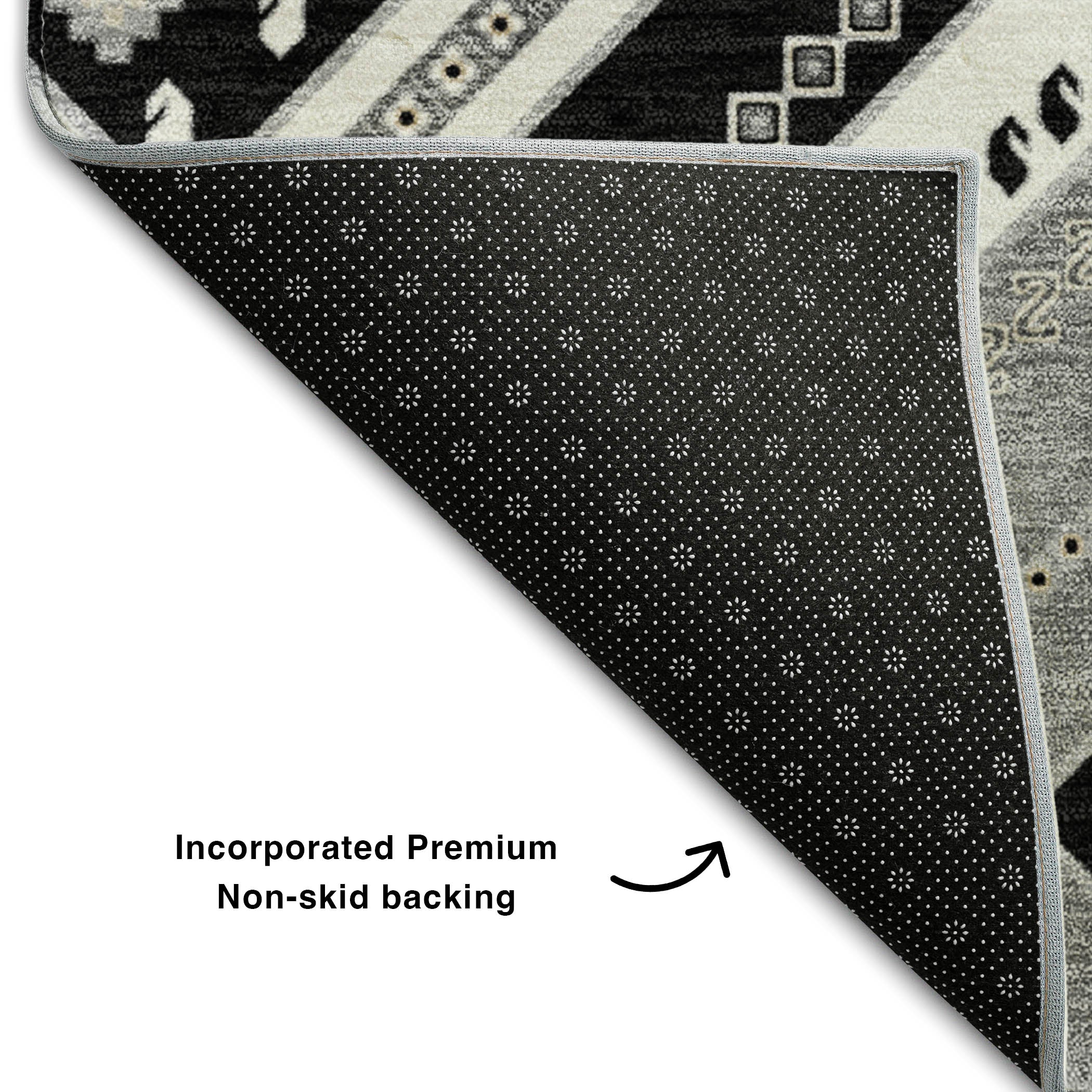 Ghent Machine Washable Transitional Black Rug 1'8" x 2'6" #shape_Rectangle