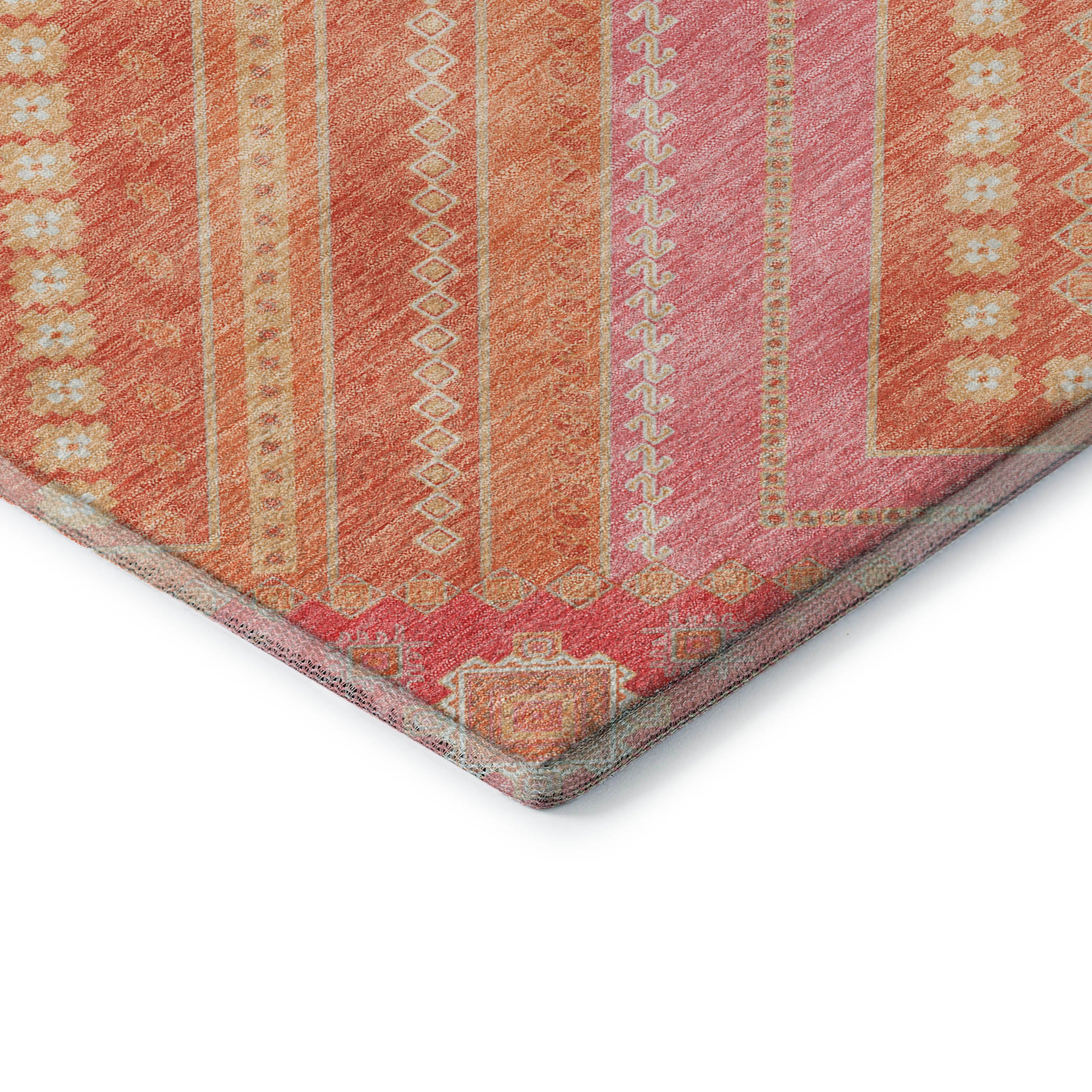 Ghent Machine Washable Transitional Coral Orange Rug 1'8" x 2'6" #shape_Rectangle