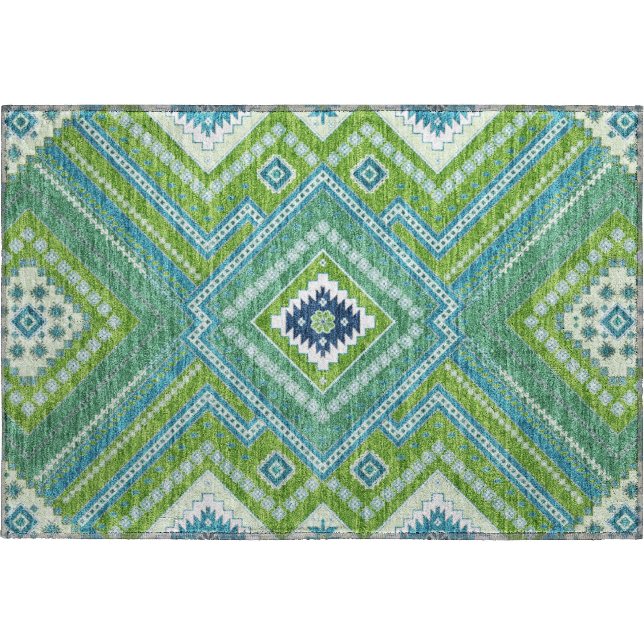 Ghent Machine Washable Transitional Lime Green Rug 1'8" x 2'6" #shape_Rectangle