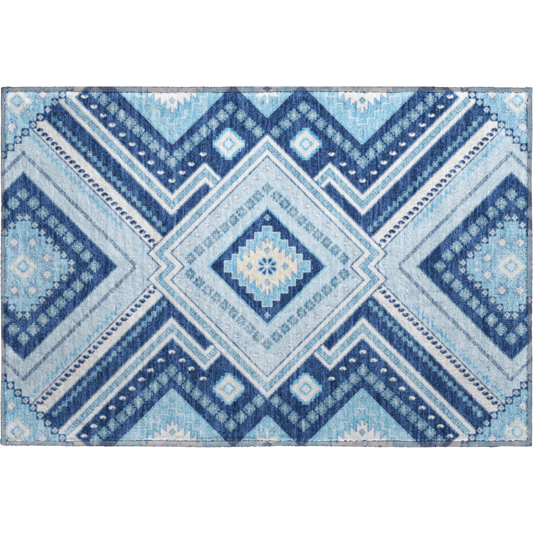 Ghent Machine Washable Transitional Navy Blue Rug 1'8" x 2'6" #shape_Rectangle