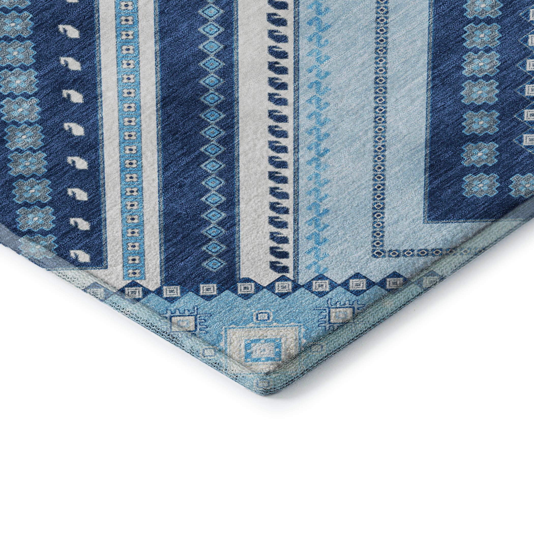 Ghent Machine Washable Transitional Navy Blue Rug 1'8" x 2'6" #shape_Rectangle