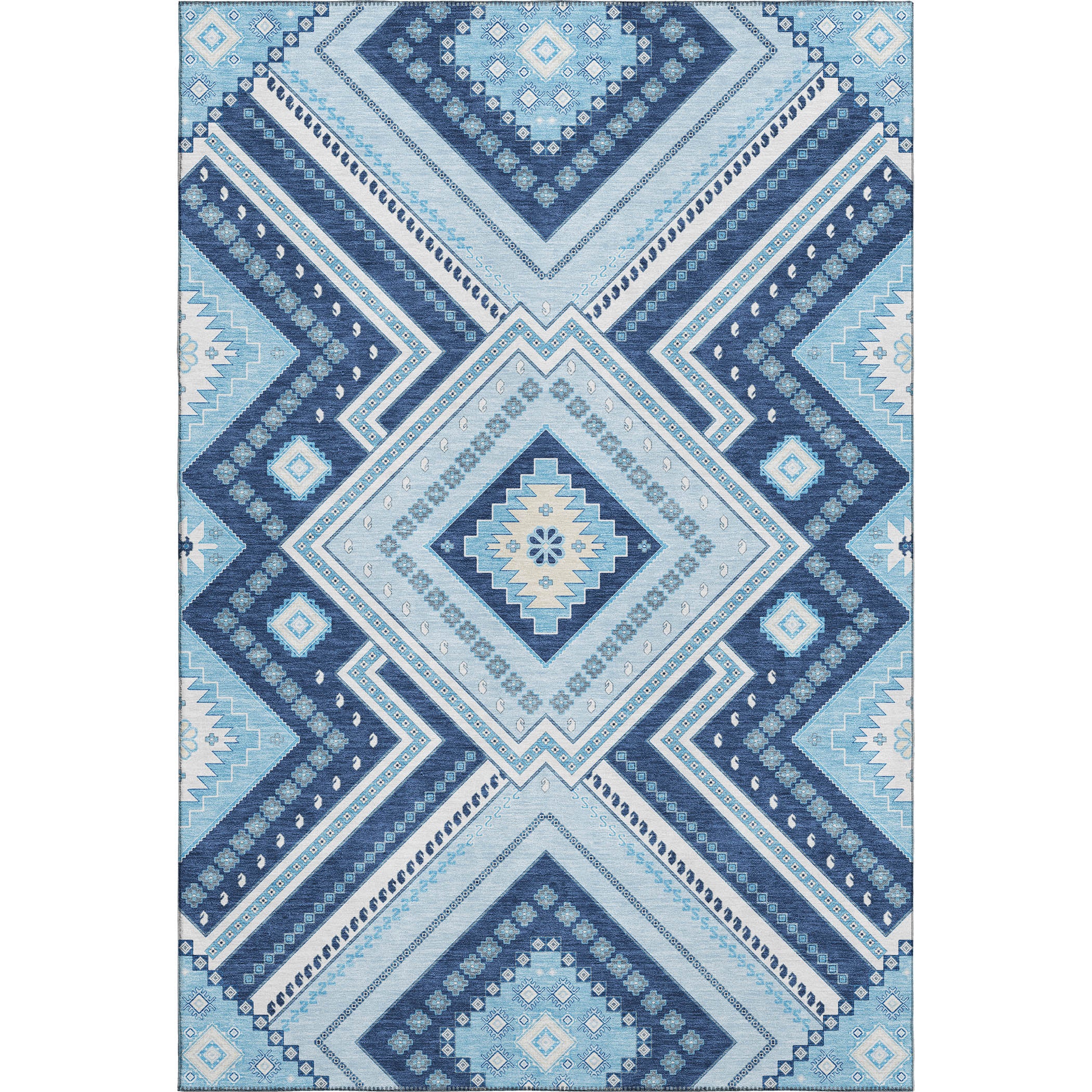 Ghent Machine Washable Transitional Navy Blue Rug 2'6" x 3'10" #shape_Rectangle