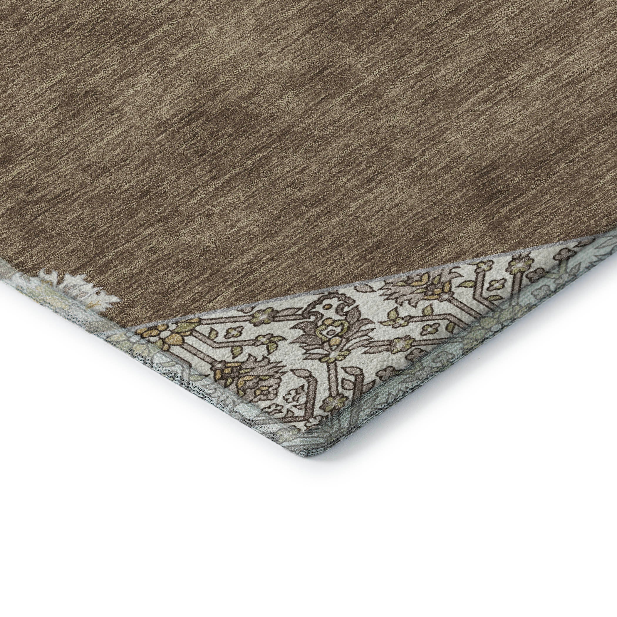 Athens Machine Washable Traditional Brown Rug 1'8" x 2'6" #shape_Rectangle