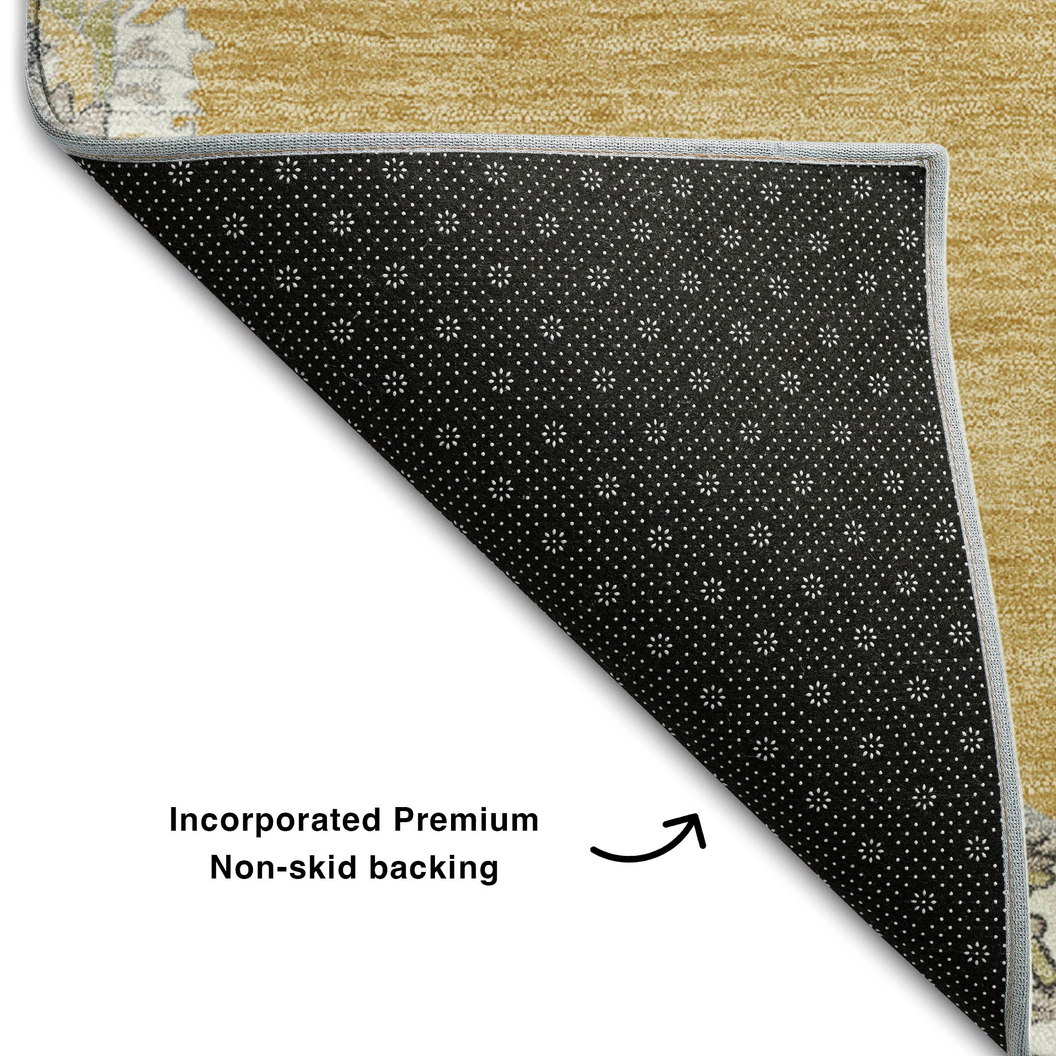 Athens Machine Washable Traditional Gold Rug 1'8" x 2'6" #shape_Rectangle