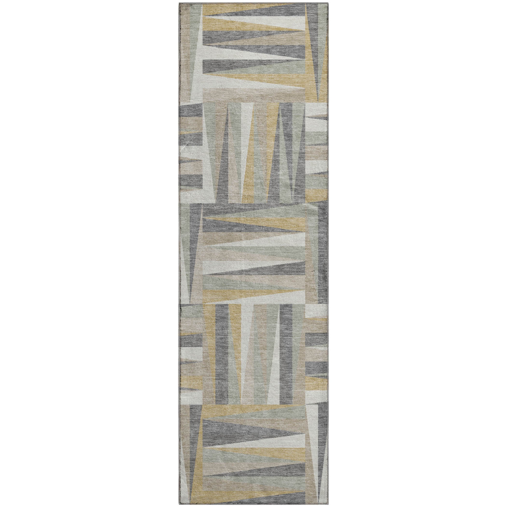 Bruges Machine Washable Transitional Beige Brown Rug 2'3" x 7'6" #shape_Runner