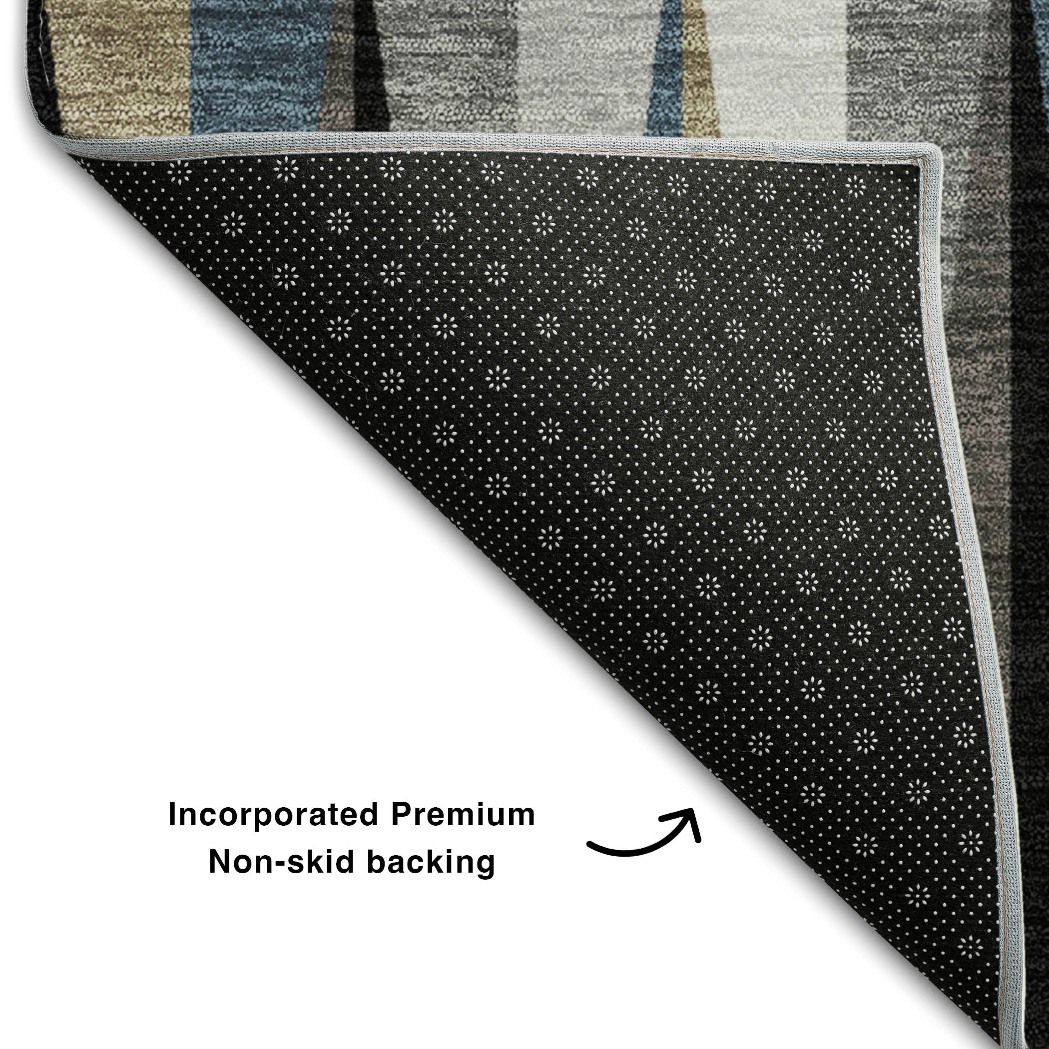 Bruges Machine Washable Transitional Black Rug 1'8" x 2'6" #shape_Rectangle