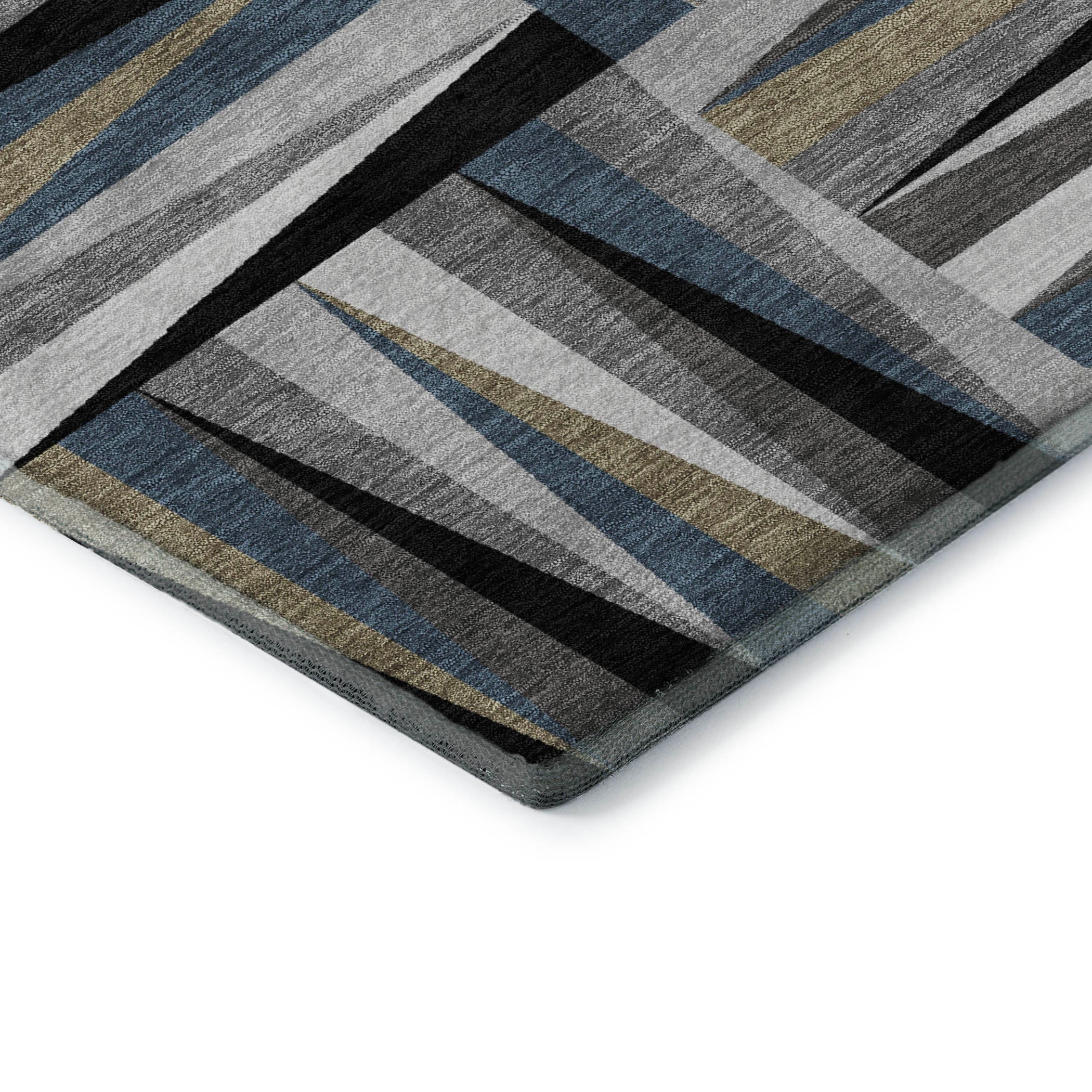 Bruges Machine Washable Transitional Black Rug 1'8" x 2'6" #shape_Rectangle
