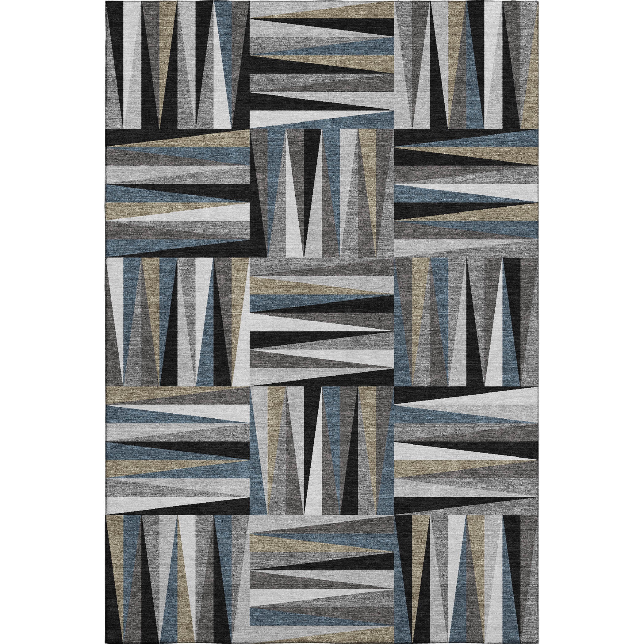 Bruges Machine Washable Transitional Black Rug 2'6" x 3'10" #shape_Rectangle
