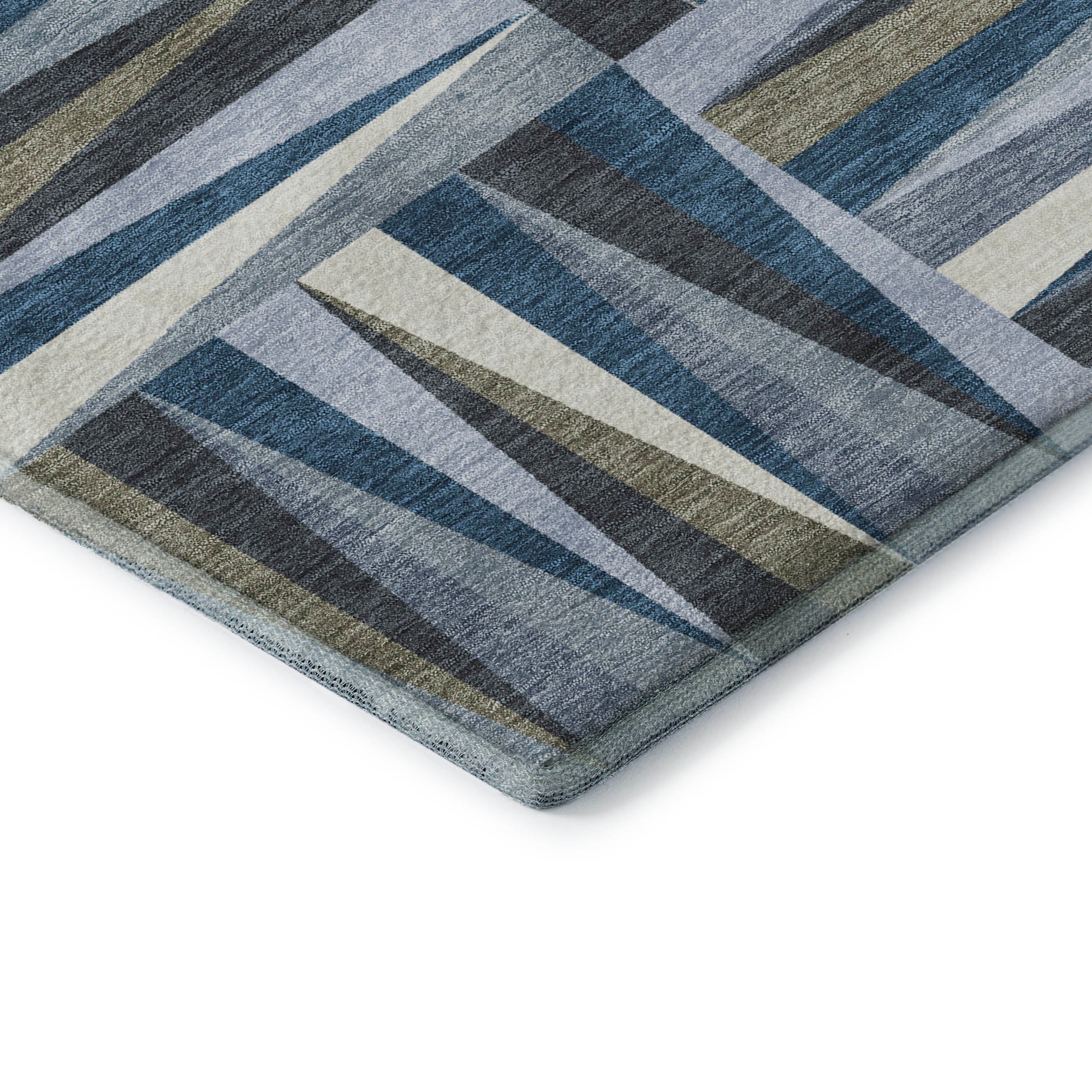 Bruges Machine Washable Transitional Denim Blue Rug 1'8" x 2'6" #shape_Rectangle