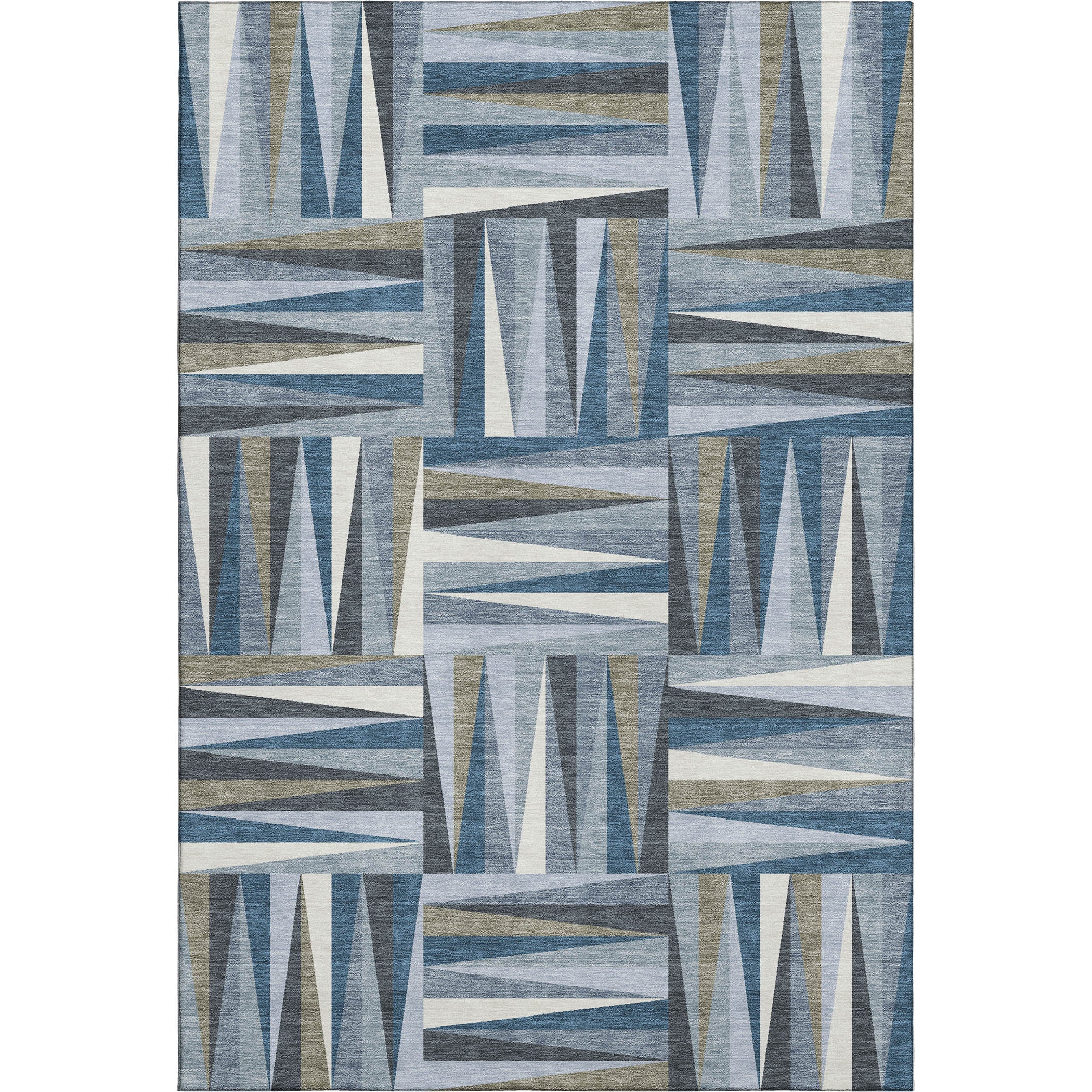 Bruges Machine Washable Transitional Denim Blue Rug 2'6" x 3'10" #shape_Rectangle