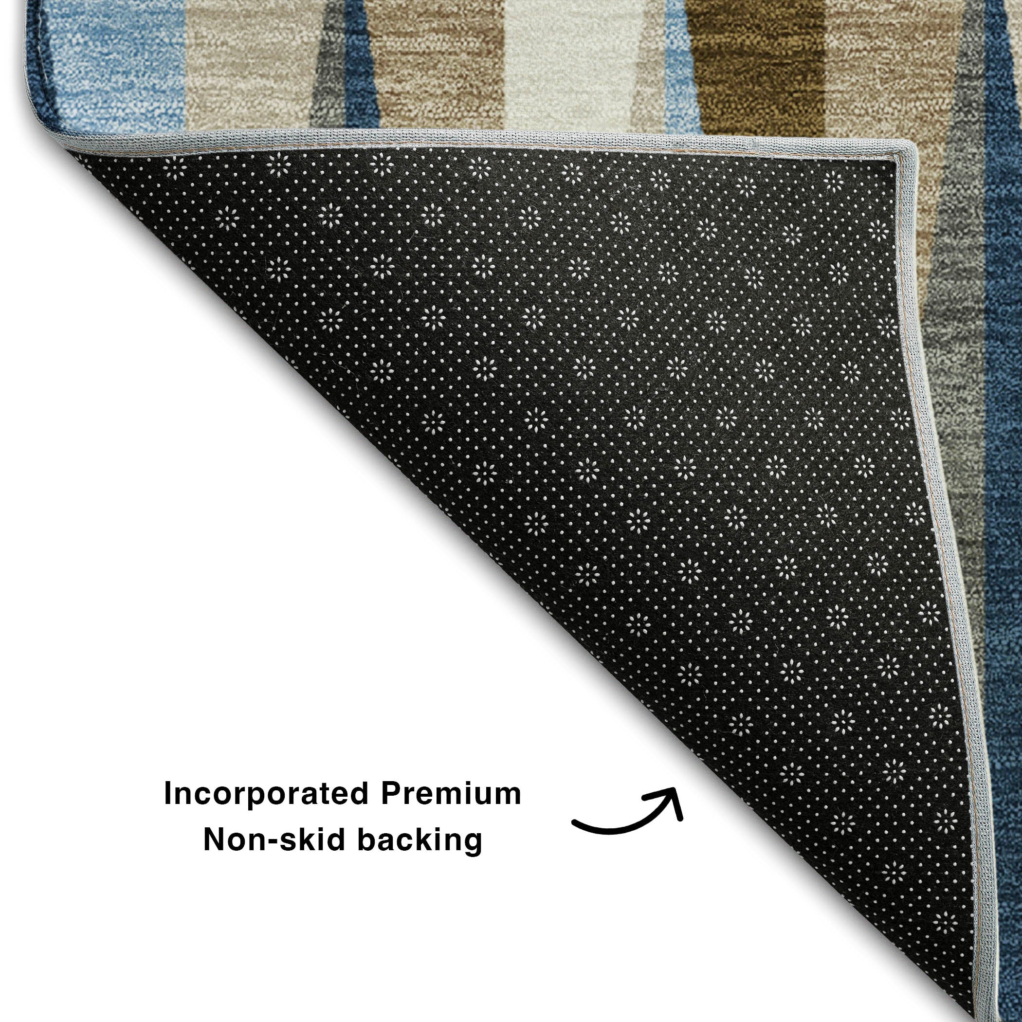 Bruges Machine Washable Transitional Navy Blue Rug 1'8" x 2'6" #shape_Rectangle