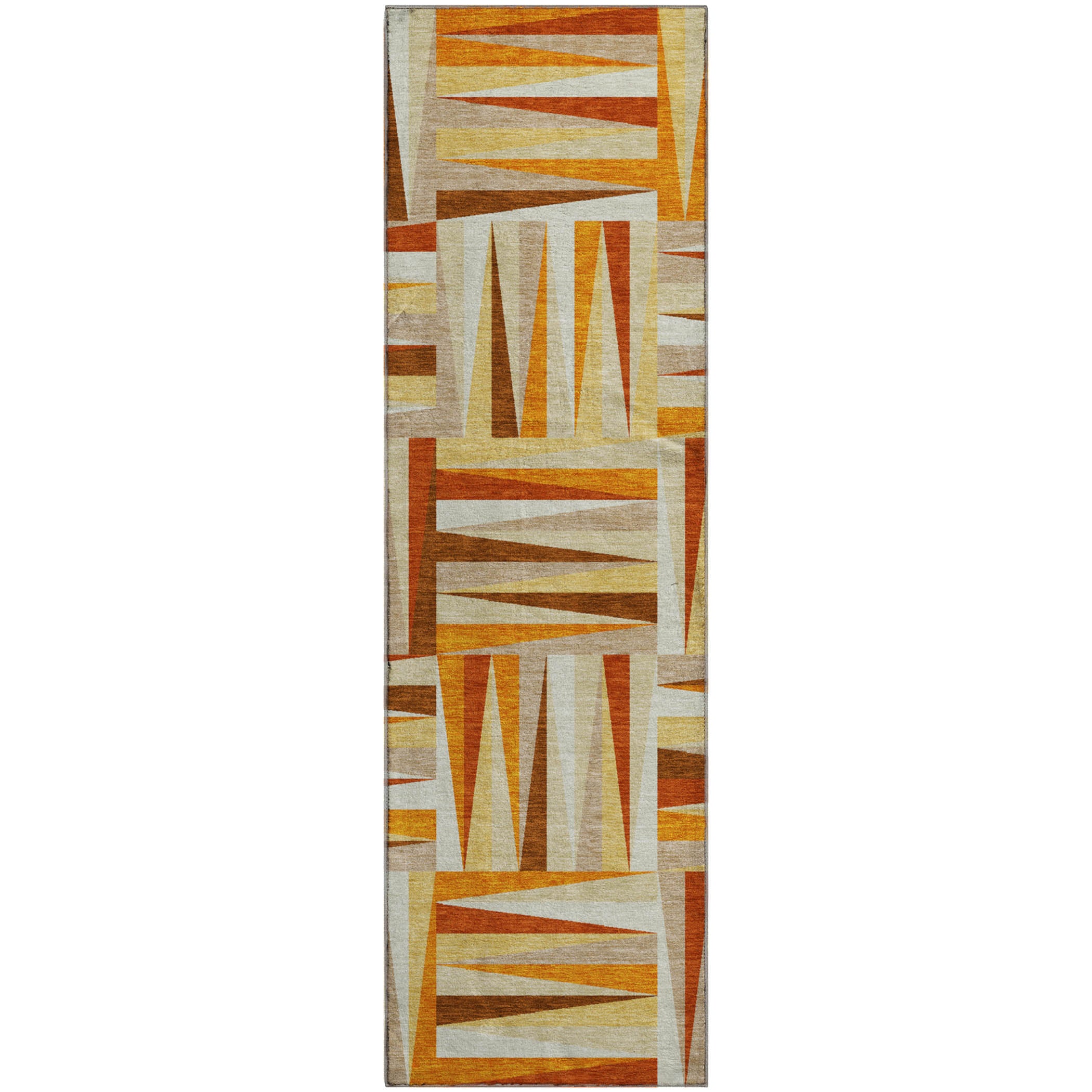 Bruges Machine Washable Transitional Orange Rug 2'3" x 7'6" #shape_Runner