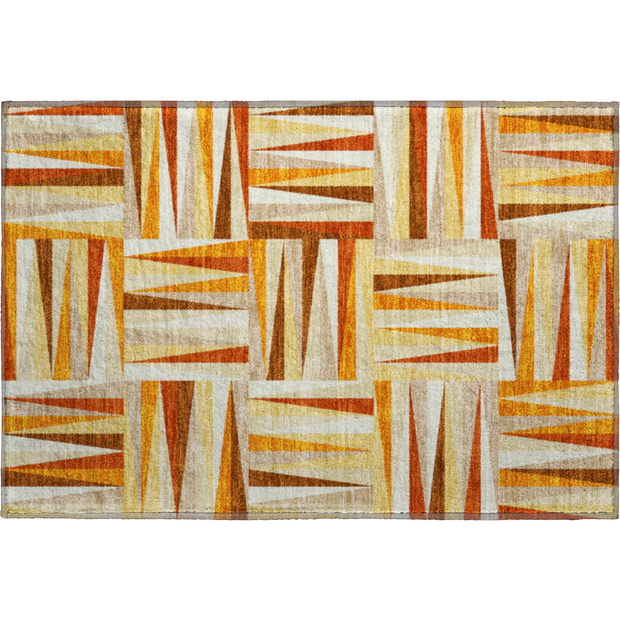 Bruges Machine Washable Transitional Orange Rug 1'8" x 2'6" #shape_Rectangle