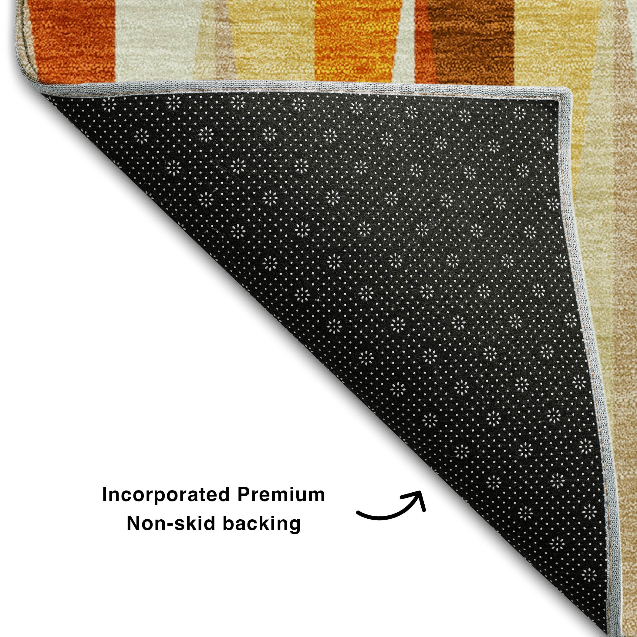 Bruges Machine Washable Transitional Orange Rug 1'8" x 2'6" #shape_Rectangle