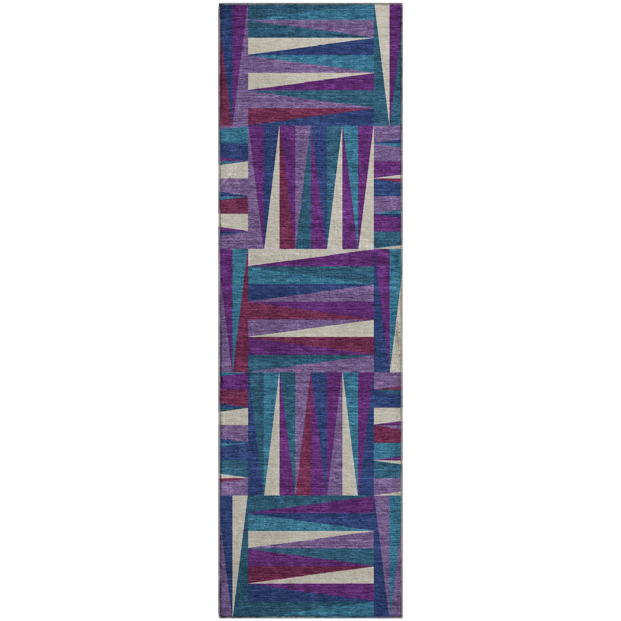 Bruges Machine Washable Transitional Purple Rug 2'3" x 7'6" #shape_Runner