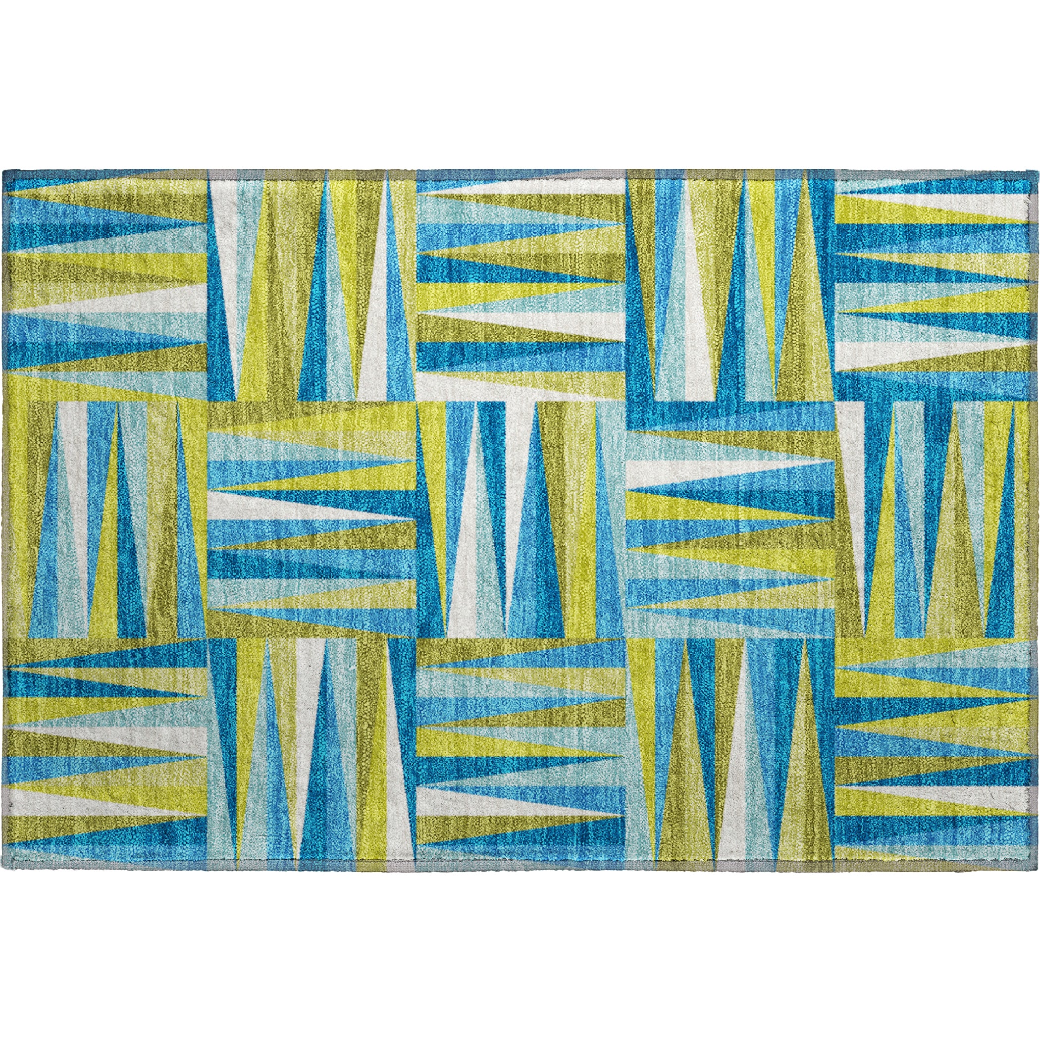Bruges Machine Washable Transitional Teal Rug 1'8" x 2'6" #shape_Rectangle