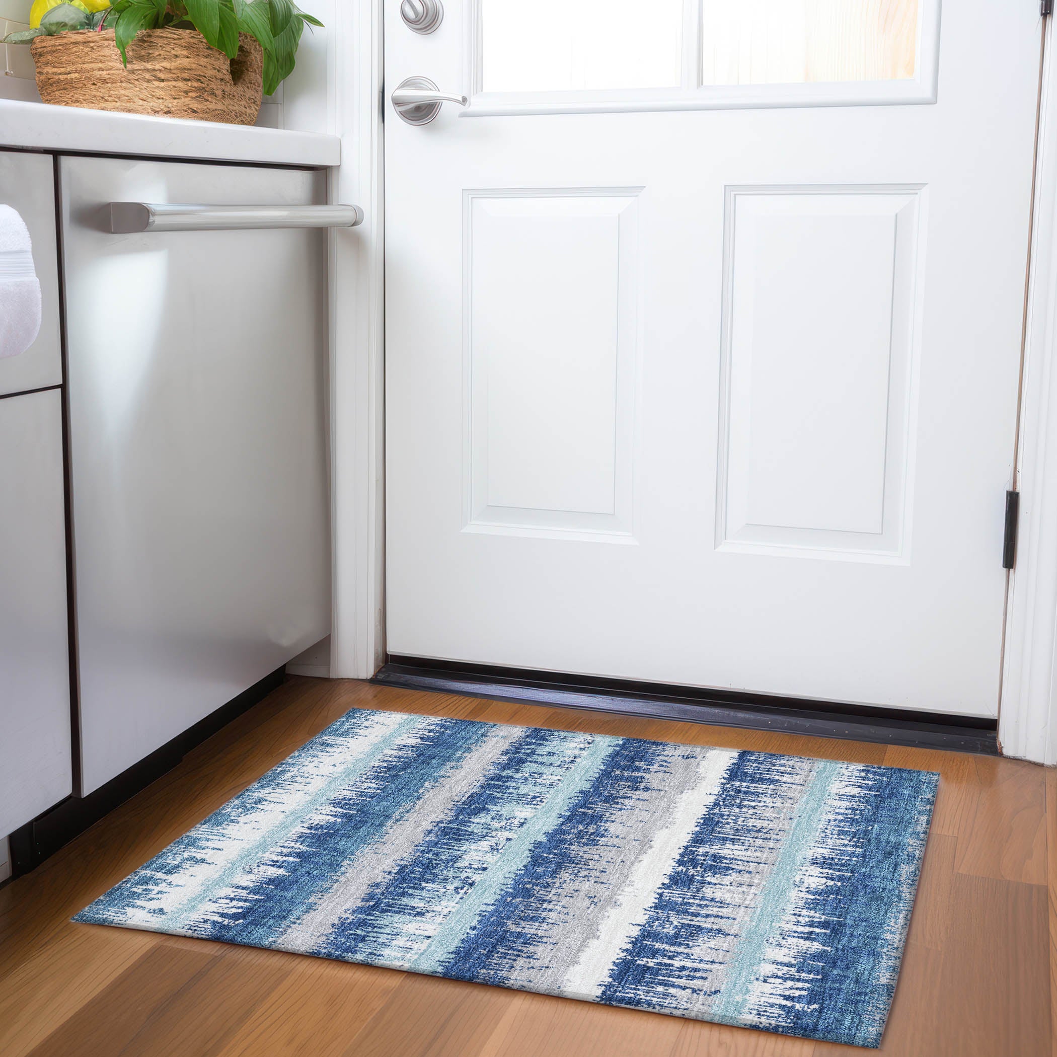 Marrakech Machine Washable Transitional Blue Rug 1'8" x 2'6" #shape_Rectangle