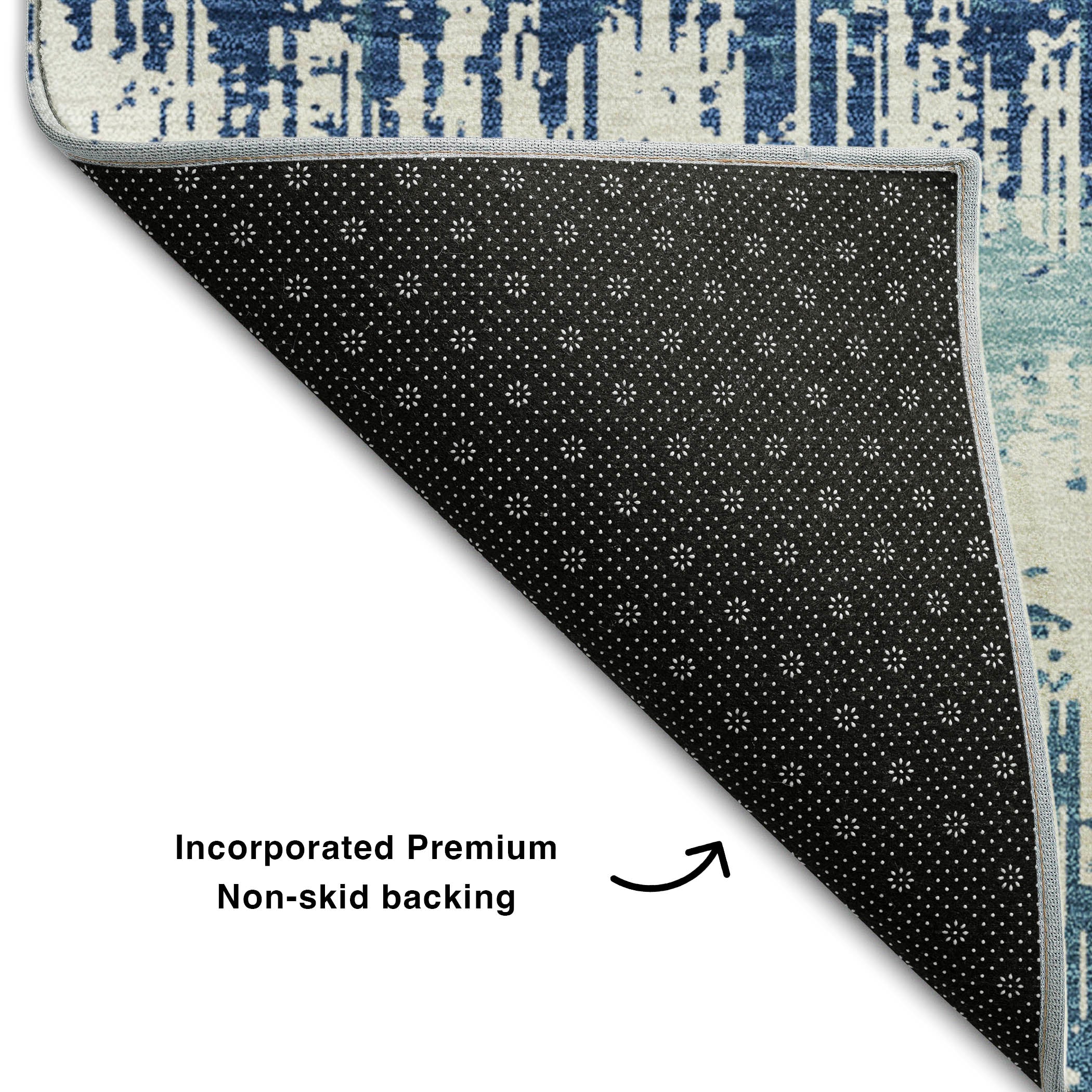 Marrakech Machine Washable Transitional Blue Rug 1'8" x 2'6" #shape_Rectangle