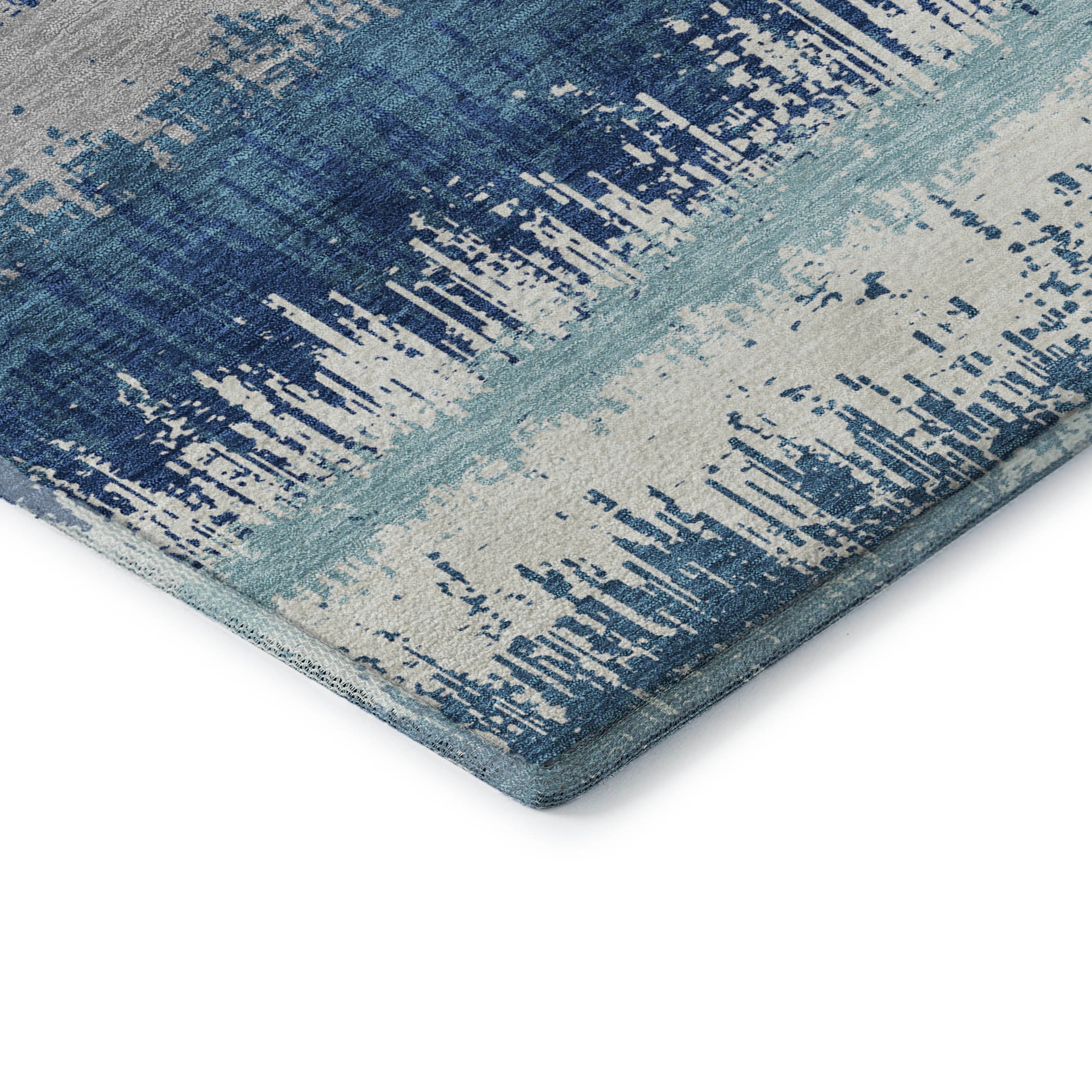 Marrakech Machine Washable Transitional Blue Rug 1'8" x 2'6" #shape_Rectangle